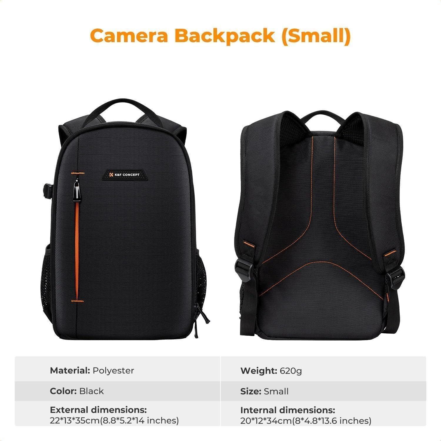 LuxusKollektion Kameratasche Kamerarucksack wasserdicht DSLR Objektiv Zubehör 1.0 Schwarz+orange M