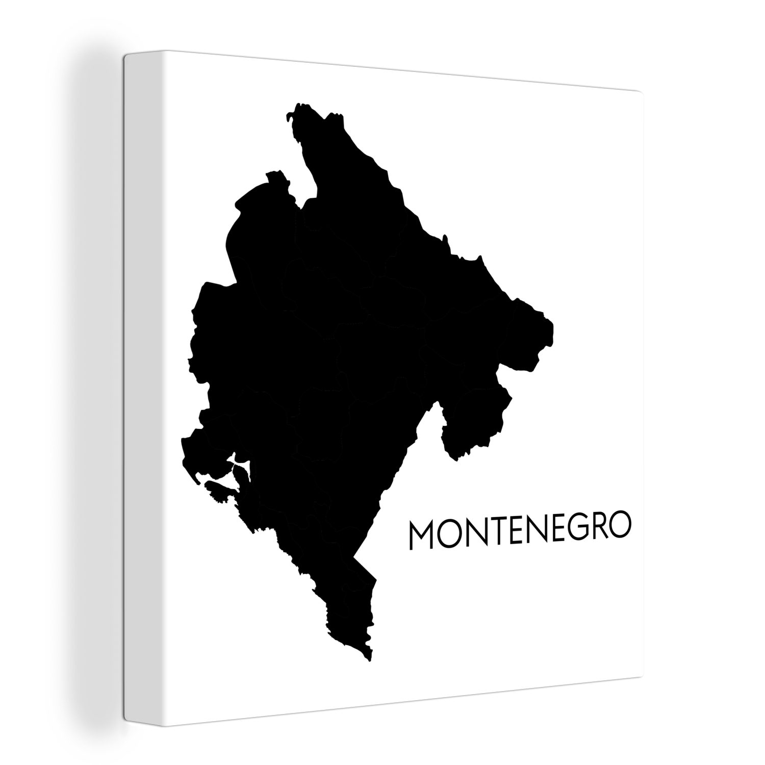 OneMillionCanvasses® Leinwandbild Schwarz-Weiß-Abbildung von Montenegro, (1 St), Leinwand Bilder für Wohnzimmer Schlafzimmer