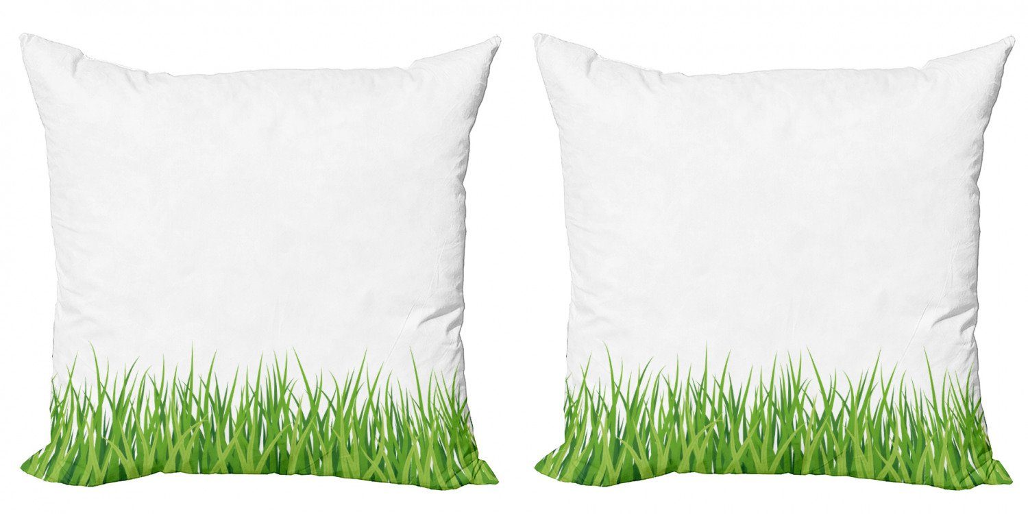 Kissenbezüge Doppelseitiger Gras-Rasen-Garten Frisches Abakuhaus Stück), Digitaldruck, Grün Accent (2 Modern