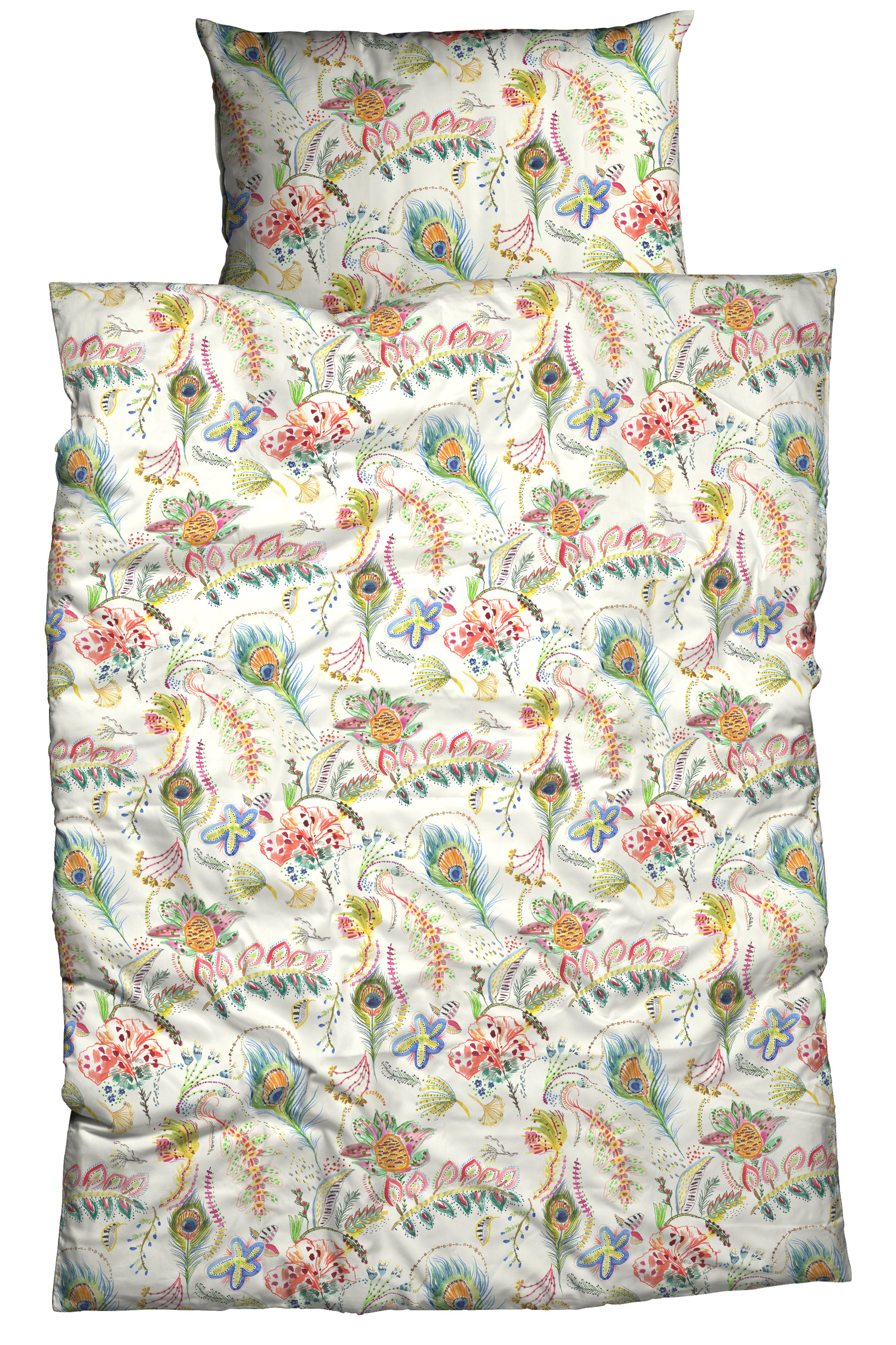 CASATEX Bettwäsche Clarissa, Satin, 2 teilig, frische Farben, verspieltes Design