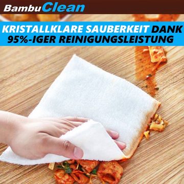 MAVURA BambuClean Bambustücher Bamboo Premium Bambus Mikrofasertücher Mikrofasertuch (95% Kristall Allzwecktücher Reinigungstücher [6x)