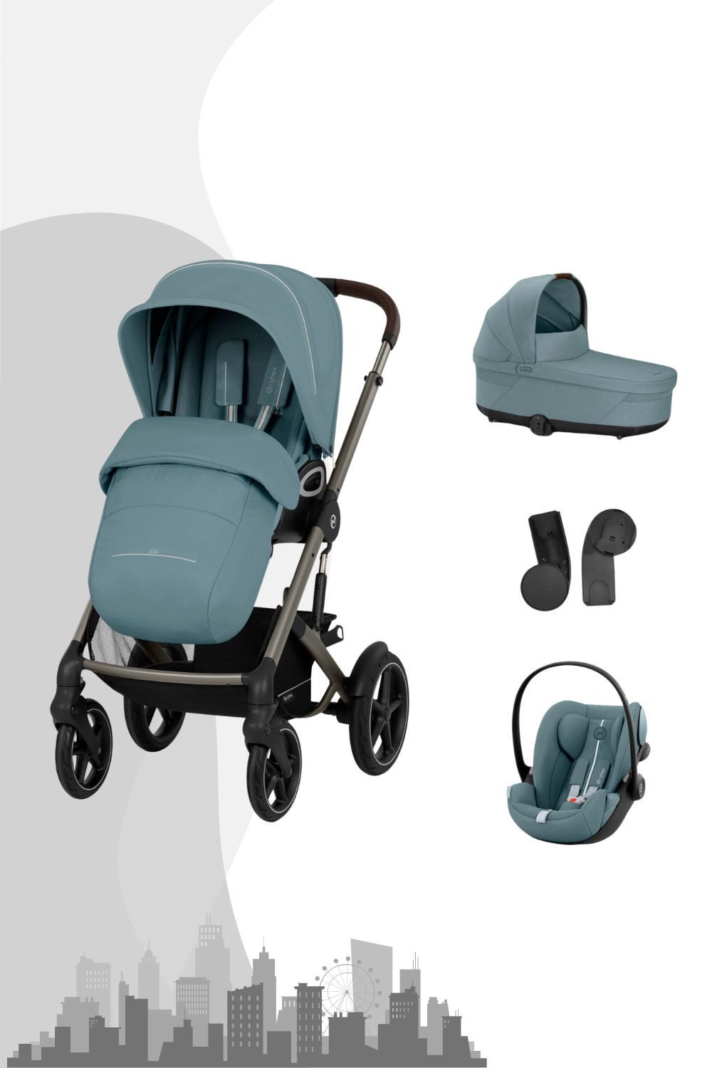 Cybex Kombi-Kinderwagen Talos S Lux Buggy mit faltbarer Babywanne