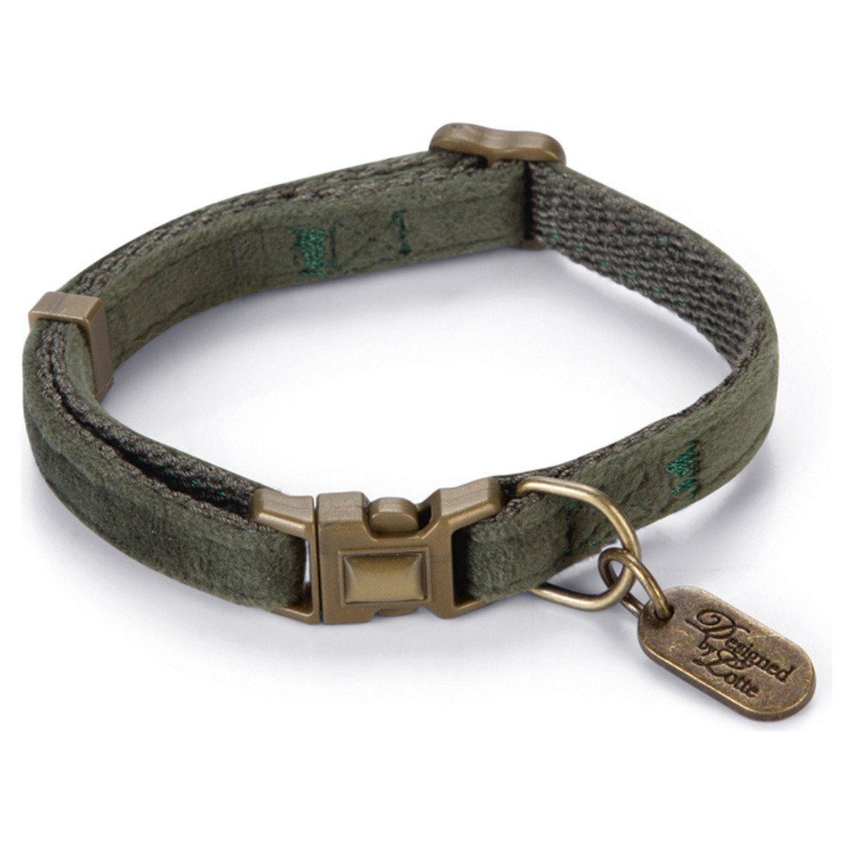 Designed By Lotte Katzen-Halsband Katzenhalsband Velura grün