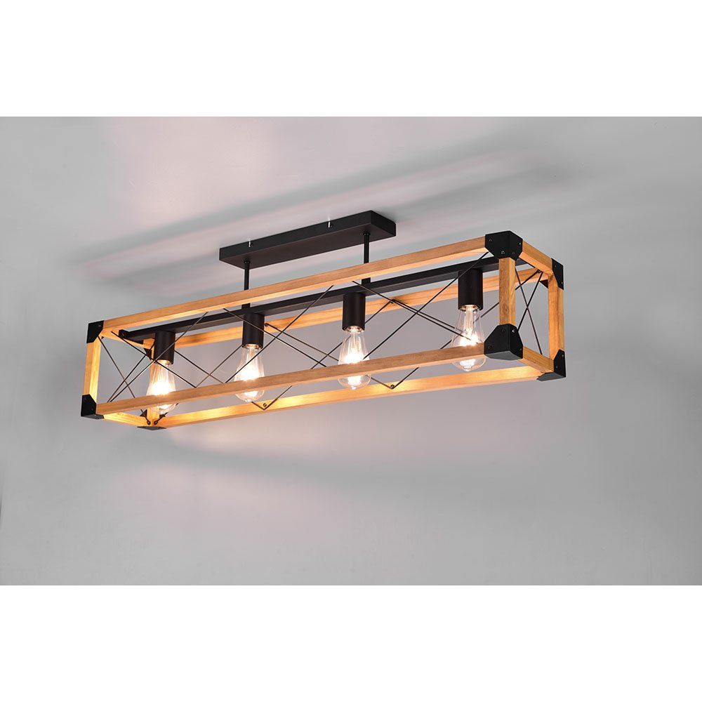 4 Holzlampe Leuchtmittel Decke etc-shop Holz inklusive, nicht Deckenleuchte Deckenleuchte Deckenstrahler, flammig