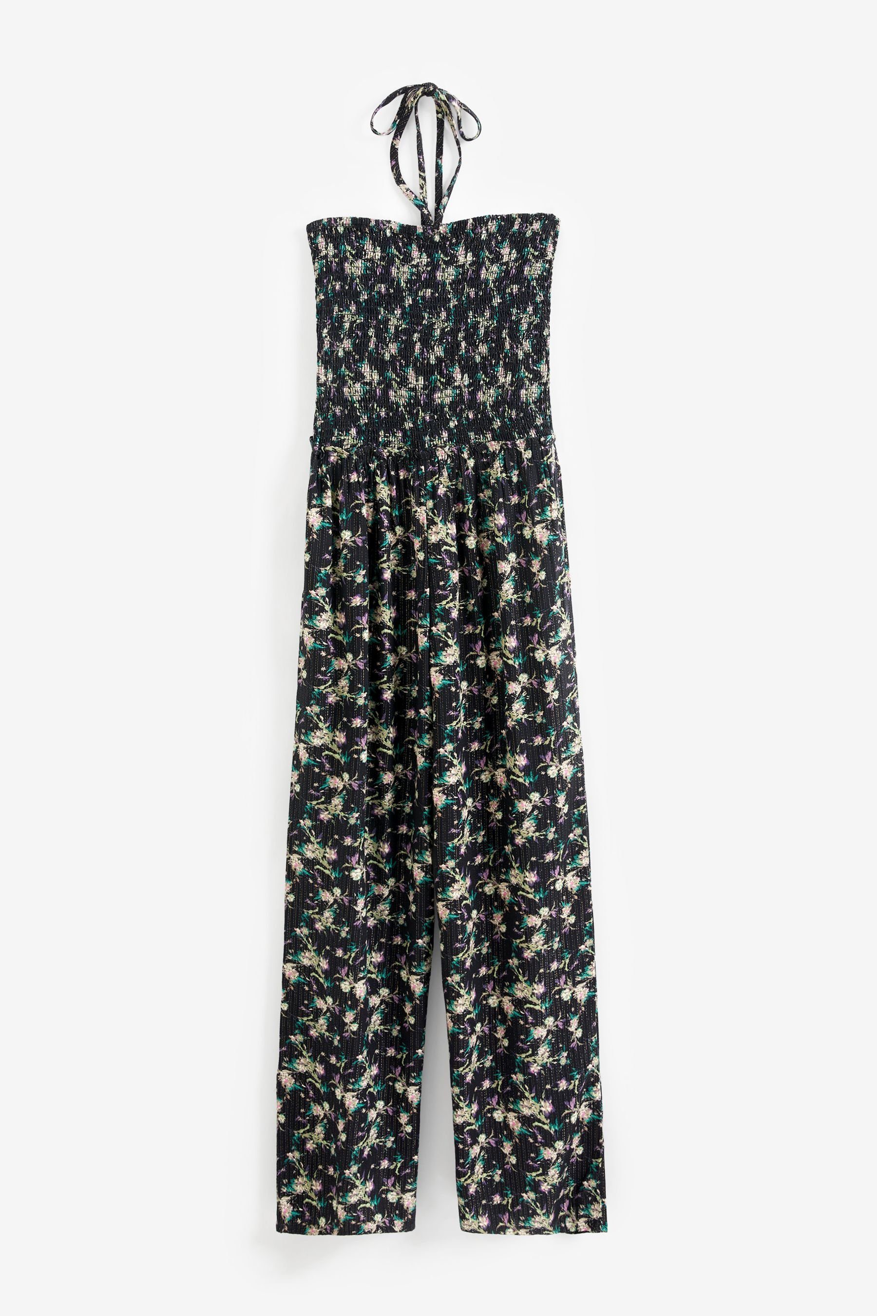 Next Jumpsuit Gesmokter Bandeau-Overall (1-tlg) Black Ditsy