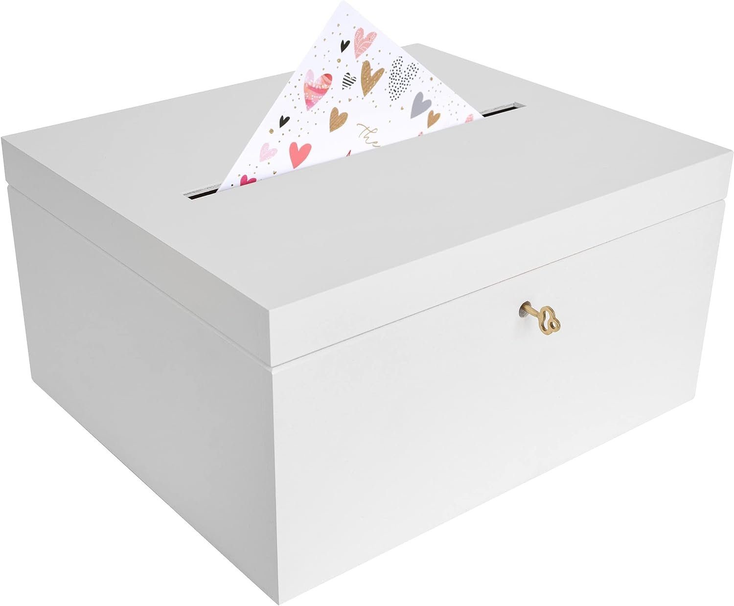 Creative Deco Aufbewahrungsbox Holzkiste Kartenbox Hochzeit 29x25x15 cm Hol günstig online kaufen