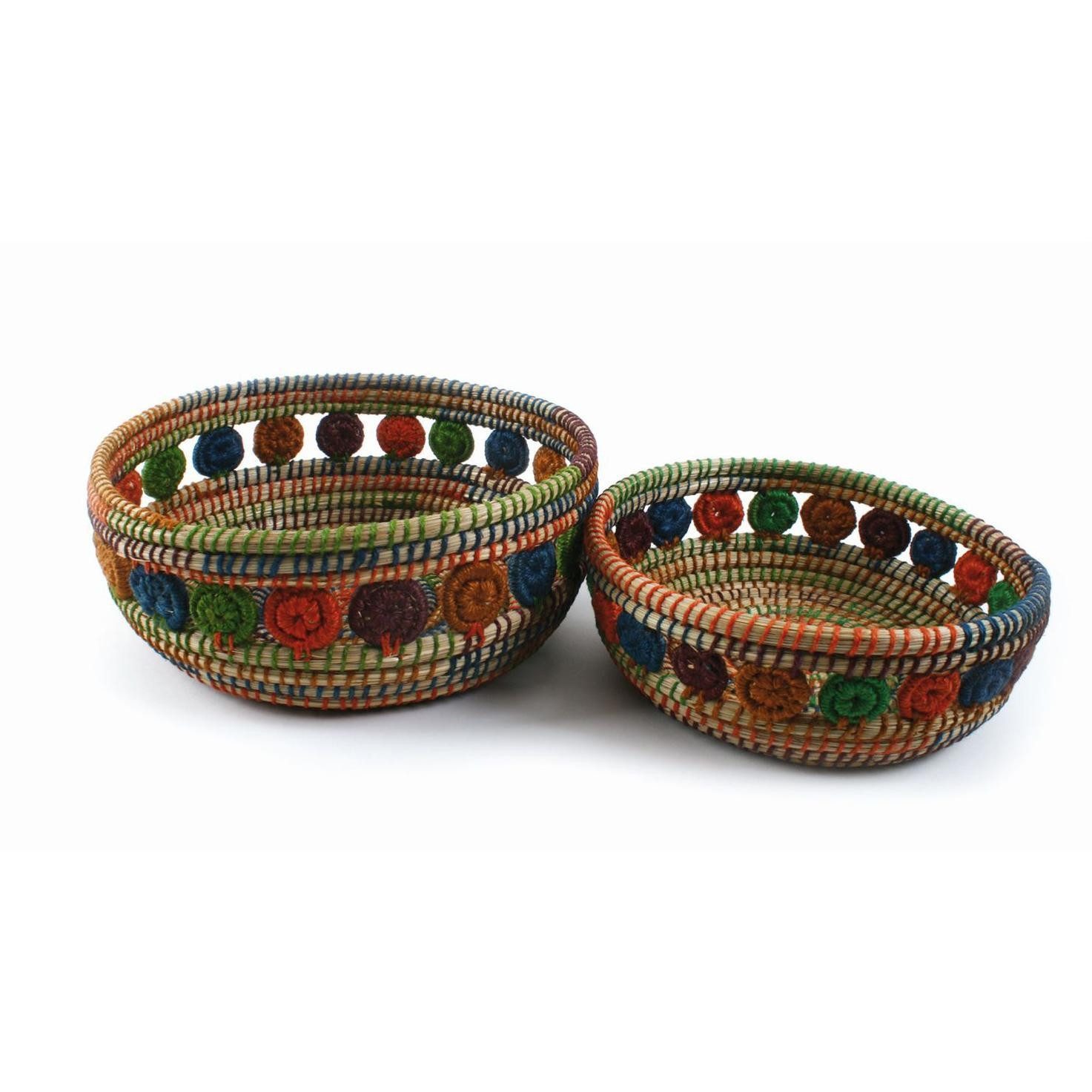El Puente Dekokorb Körbe "Blumen", 2er-Set, Handmade (2), Handmade