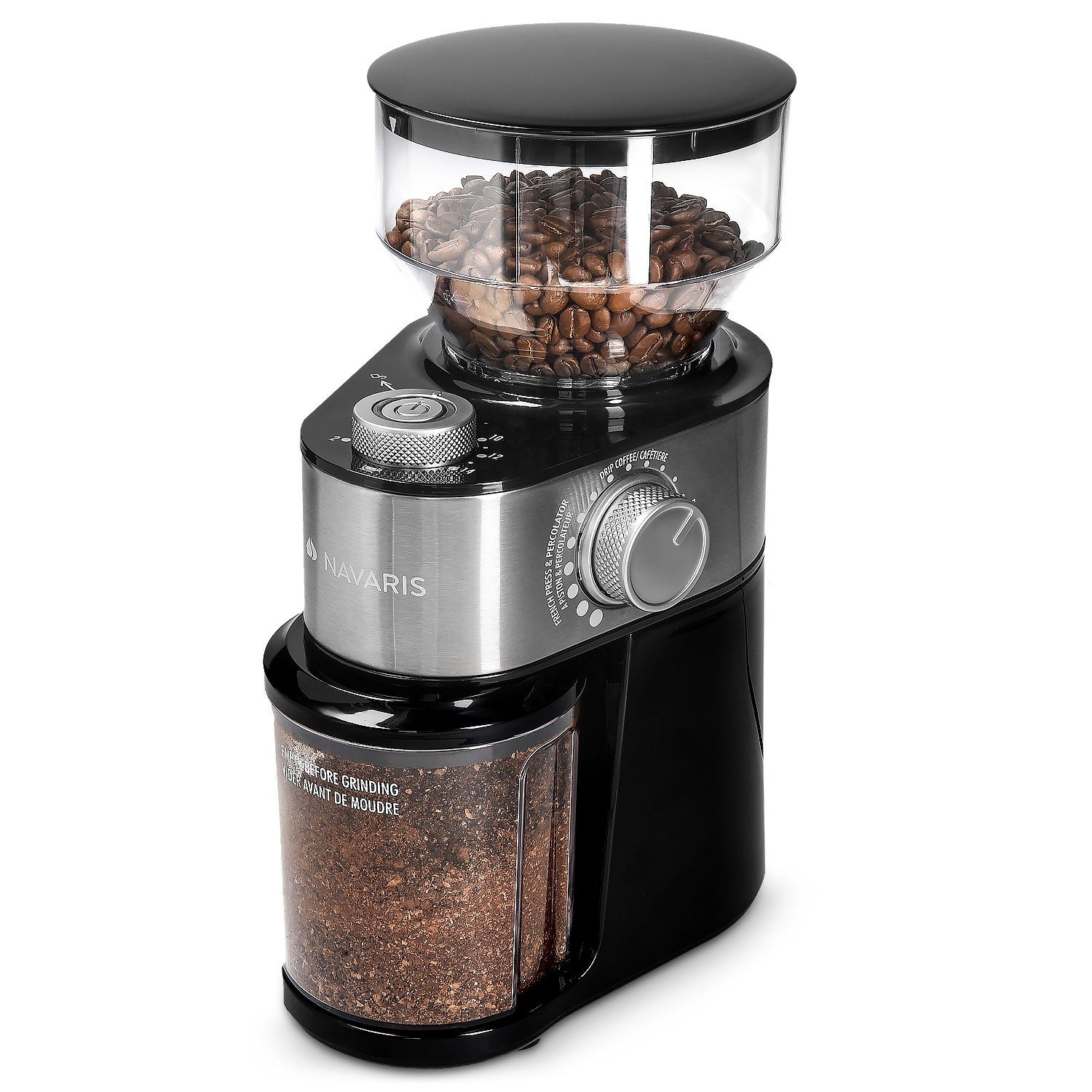 Kaffeemühle elektrische Kaffeemühle mit Edelstahl Scheibenmahlwerk