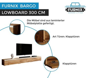 Furnix Sideboard BARGO Lowboard TV -Board /Schrank 300 cm (3 x 100 cm) ohne LED, viel Stauraum Dank 6 Fächern