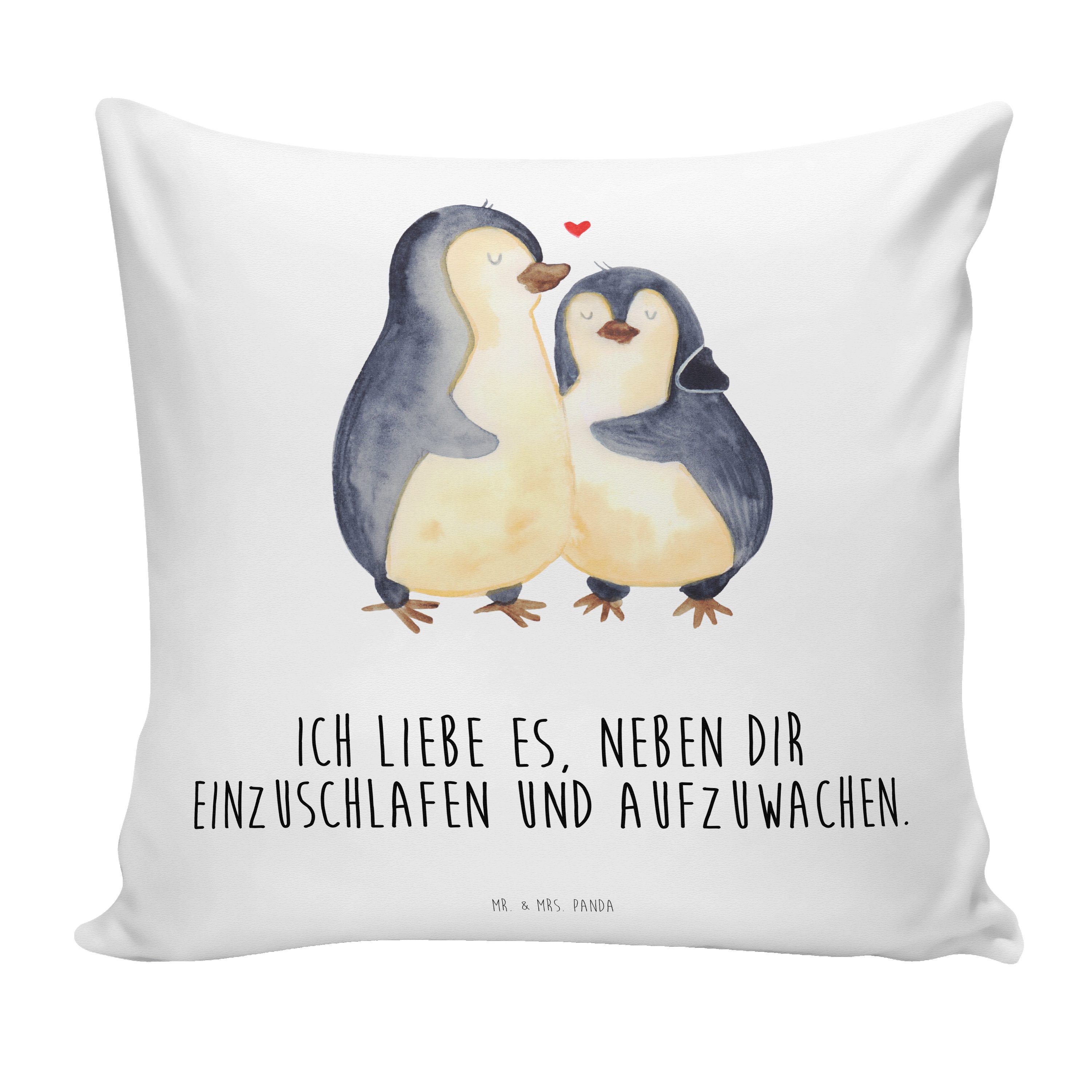 Mr. & Mrs. Panda Geschenk, Kopfkis Ehemann, für - Einschlafen Ehefrau, - Weiß Pinguine Dekokissen