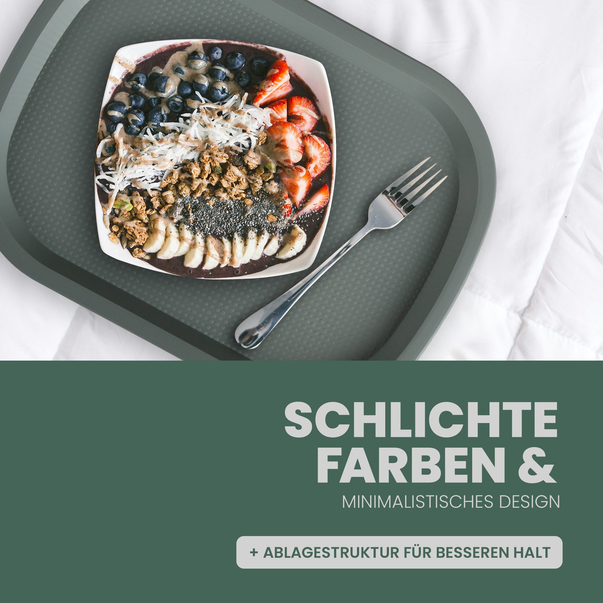 ProHome Tablett Küchentablett, BPA-Freier Kunststoff, (1-tlg., 37,7cm x 27,7cm), Kunststoff Serviertablett Spülmaschinenfest Bruchfest - Servierplatte