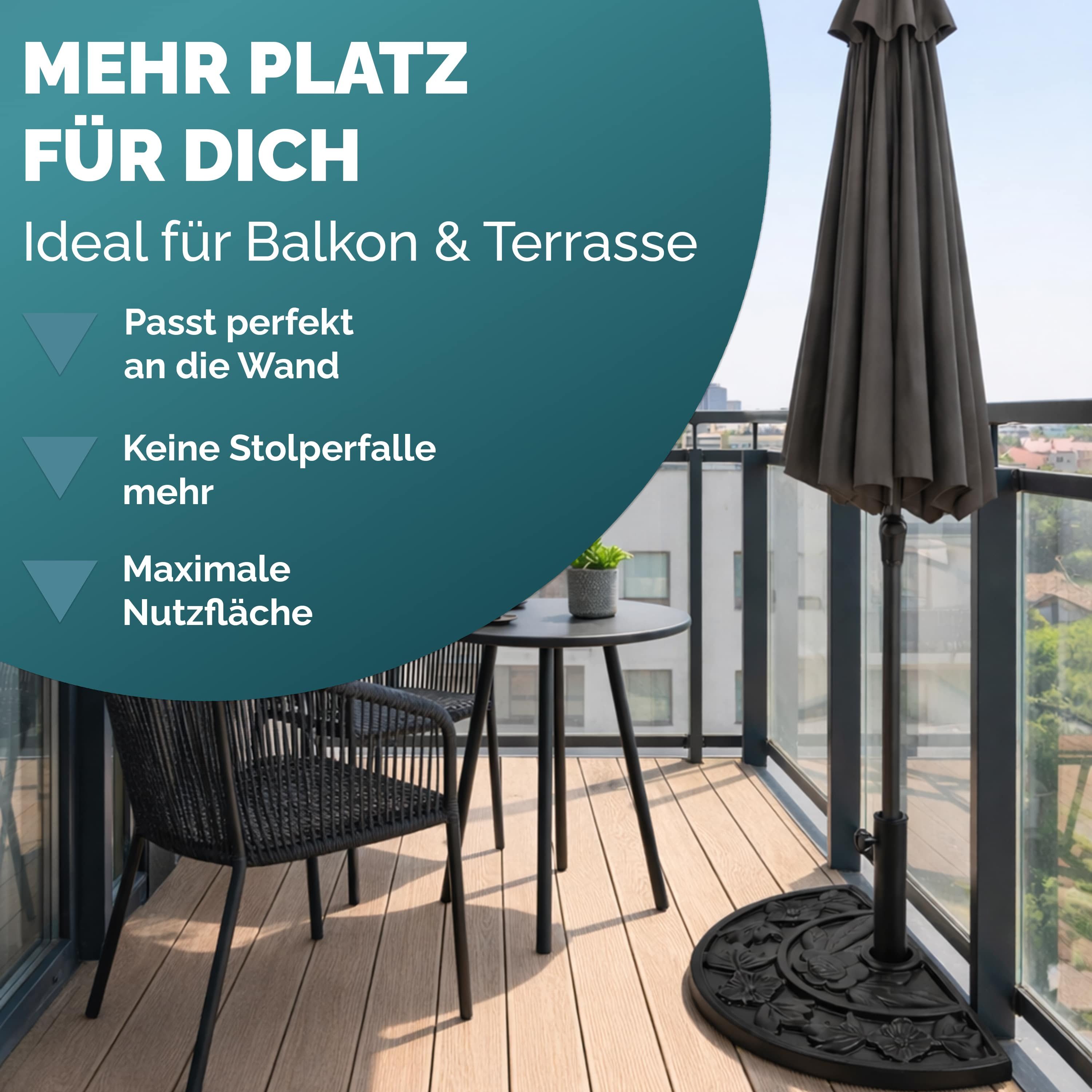 Deuba Schirmhalter halbrund schwarz