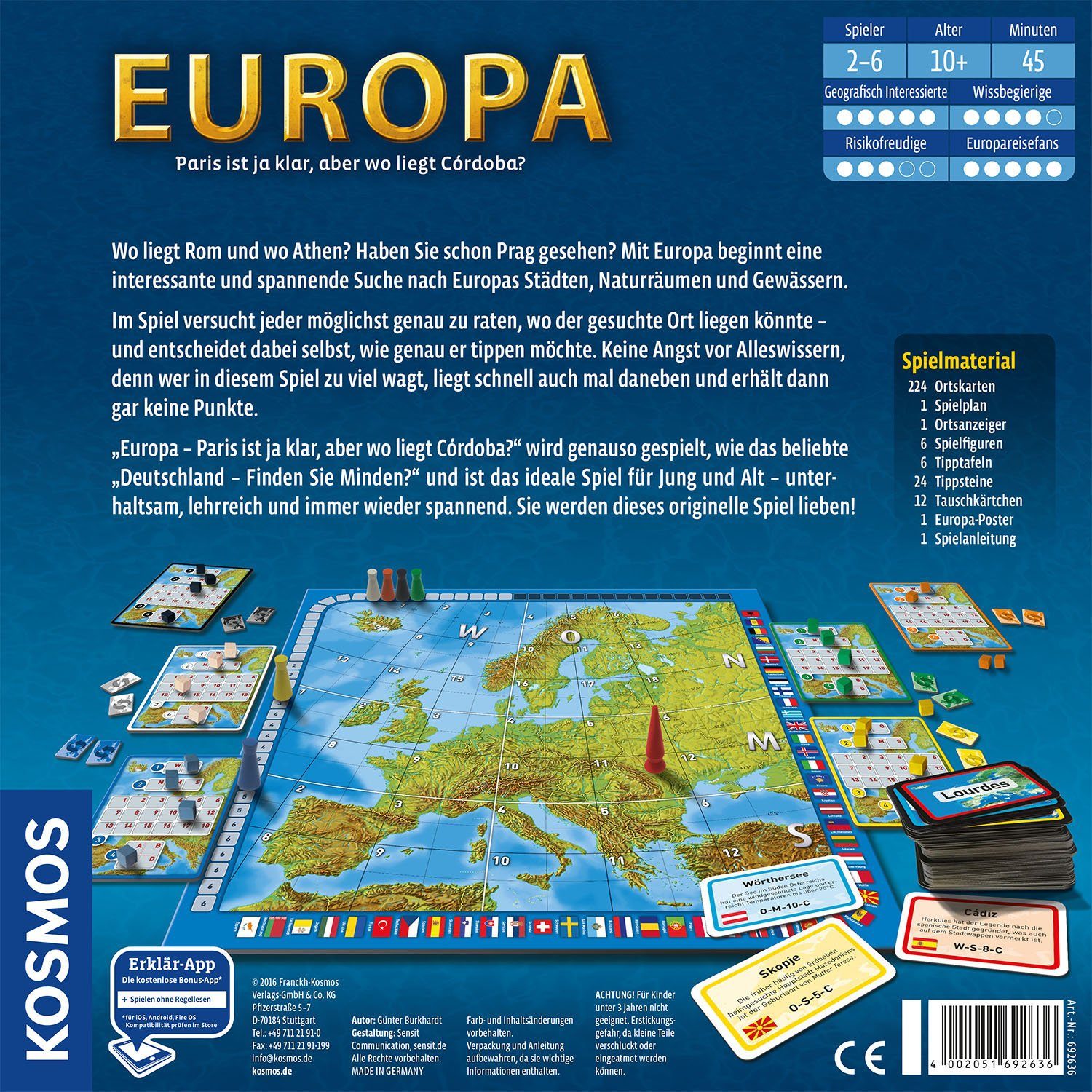 Kosmos Spiel Europa, Familienspiel, Made in Germany