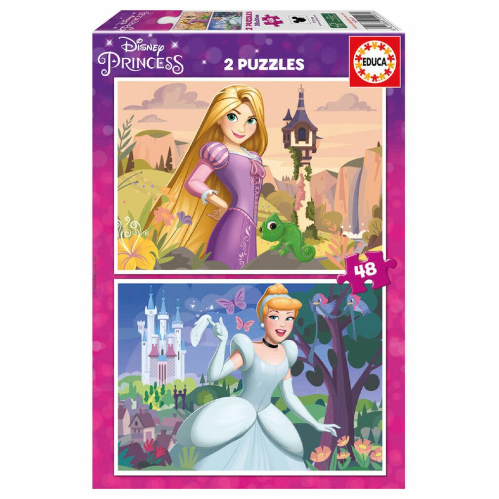 Educa Puzzle Disney Prinzessin Rapunzel + Aschenputtel Puzzle 2x48tlg., Puzzleteile