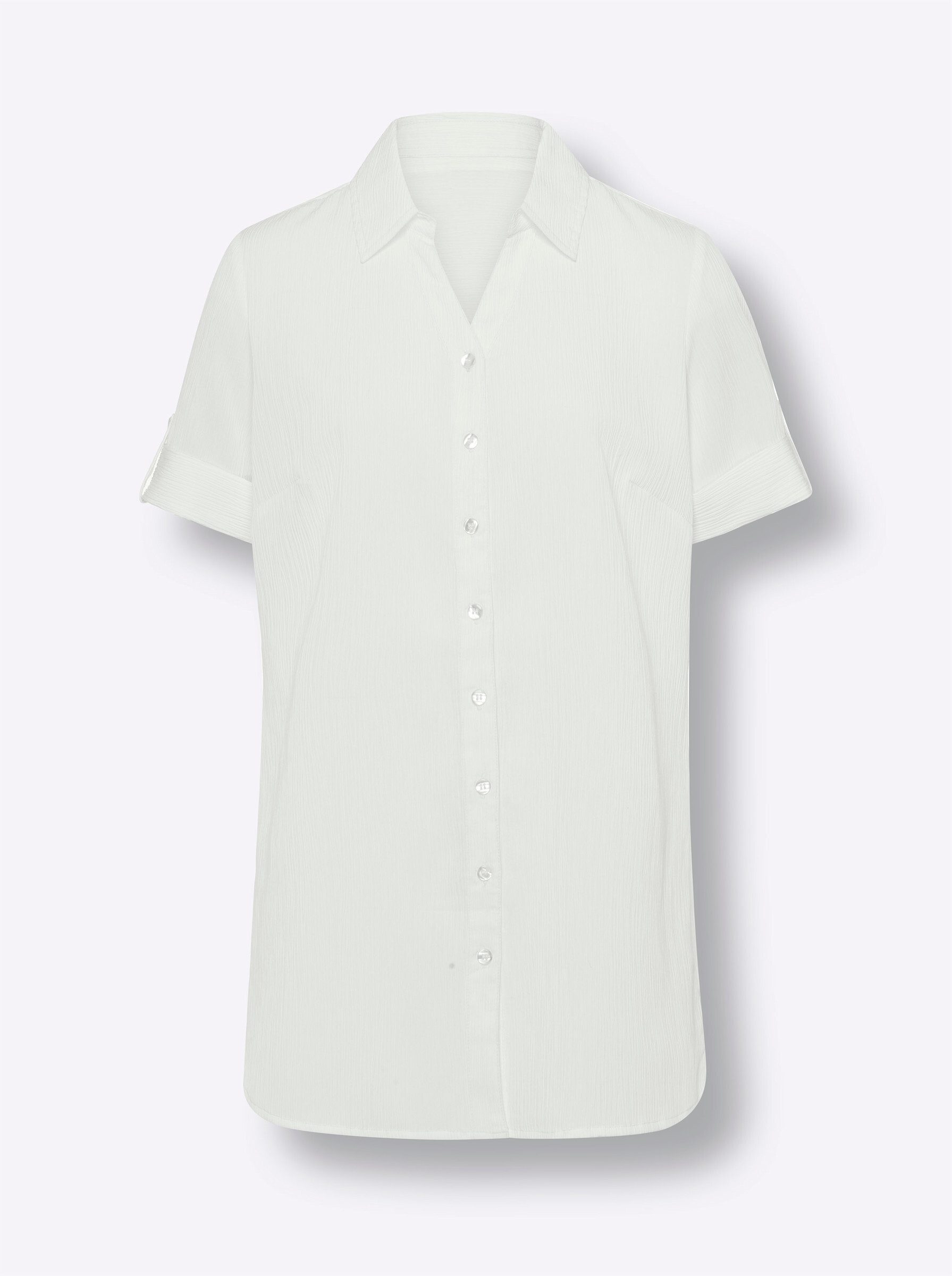 Sieh an! Klassische Bluse Longbluse Kurzarm