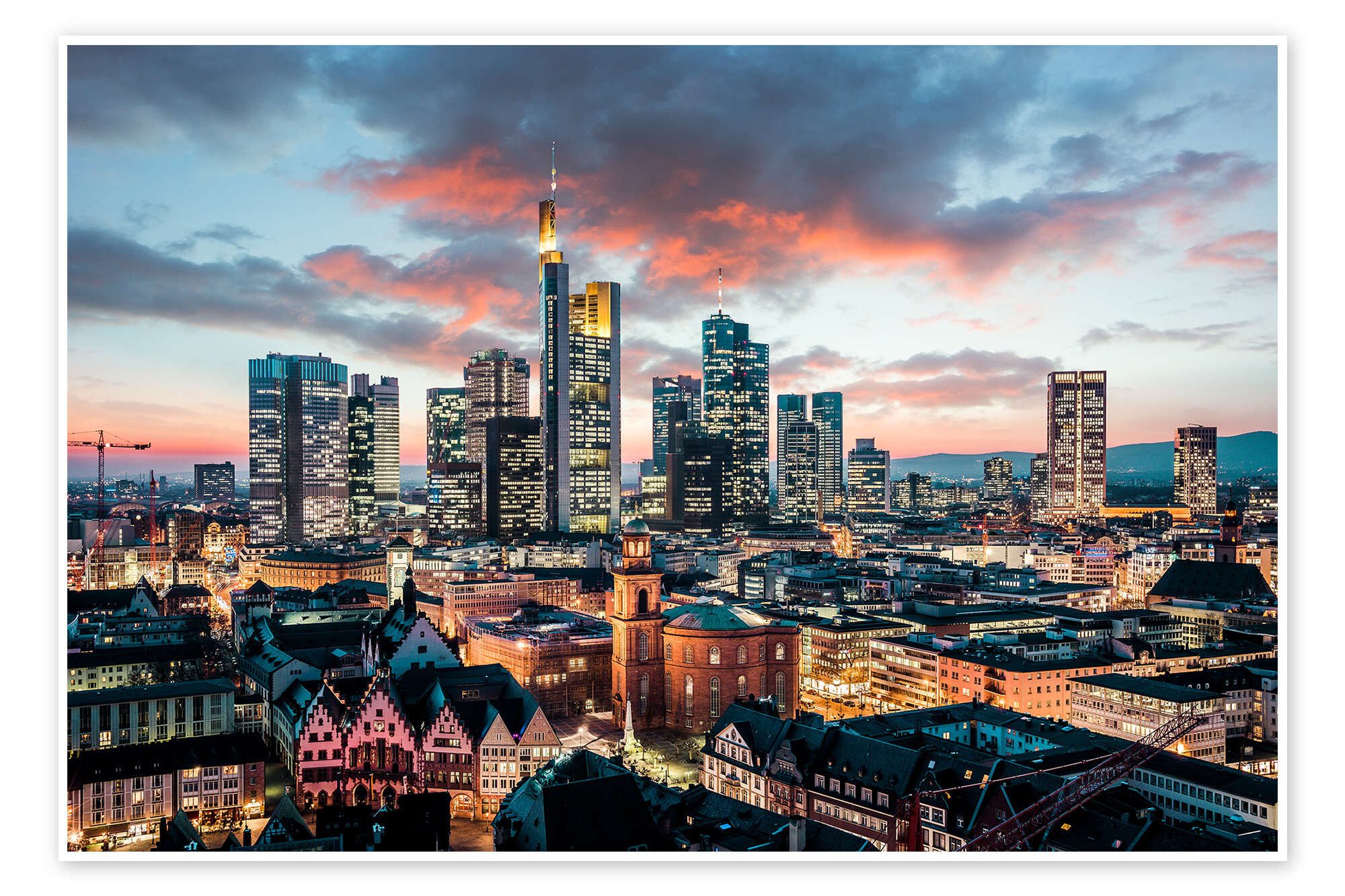 Posterlounge Wandbild Frankfurt Skyline, euregiophoto, erhältlich als Poster, Leinwandbild, Wandsticker oder Acrylglasbild