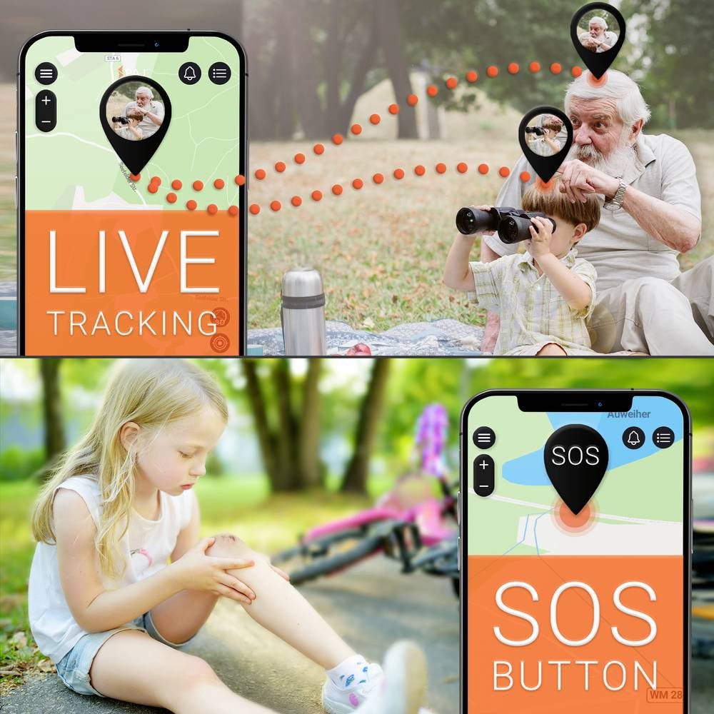 PAJ PAJ EASY Finder 4G GPS Tracker, Personentracker GPS-Tracker (Spritzwassergeschütztes Gehäuse, SOS-Funktion)