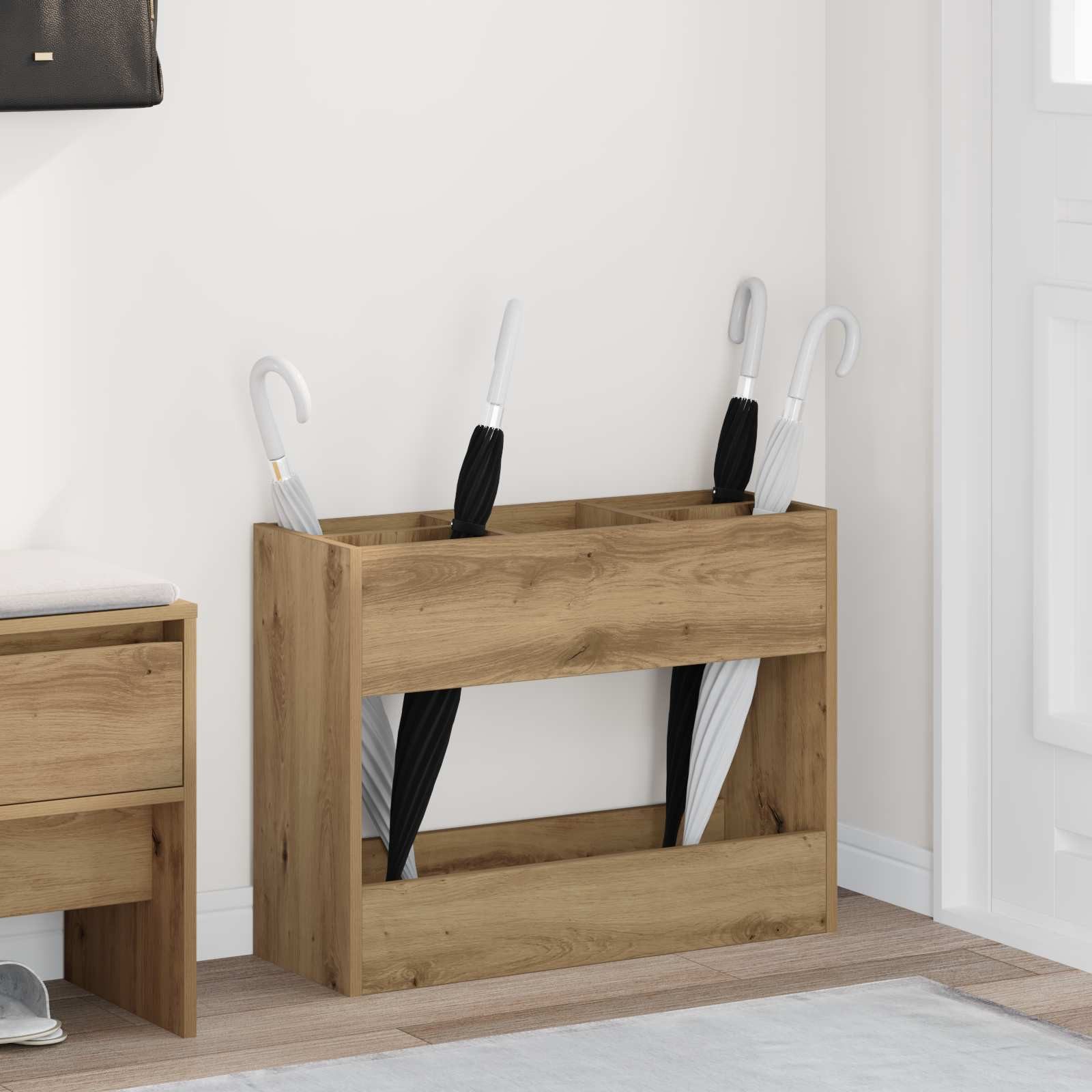 vidaXL Schirmständer 65 x 24 x 50 cm Schirmständer aus Holzwerkstoff 65x24x50 cm für drinne