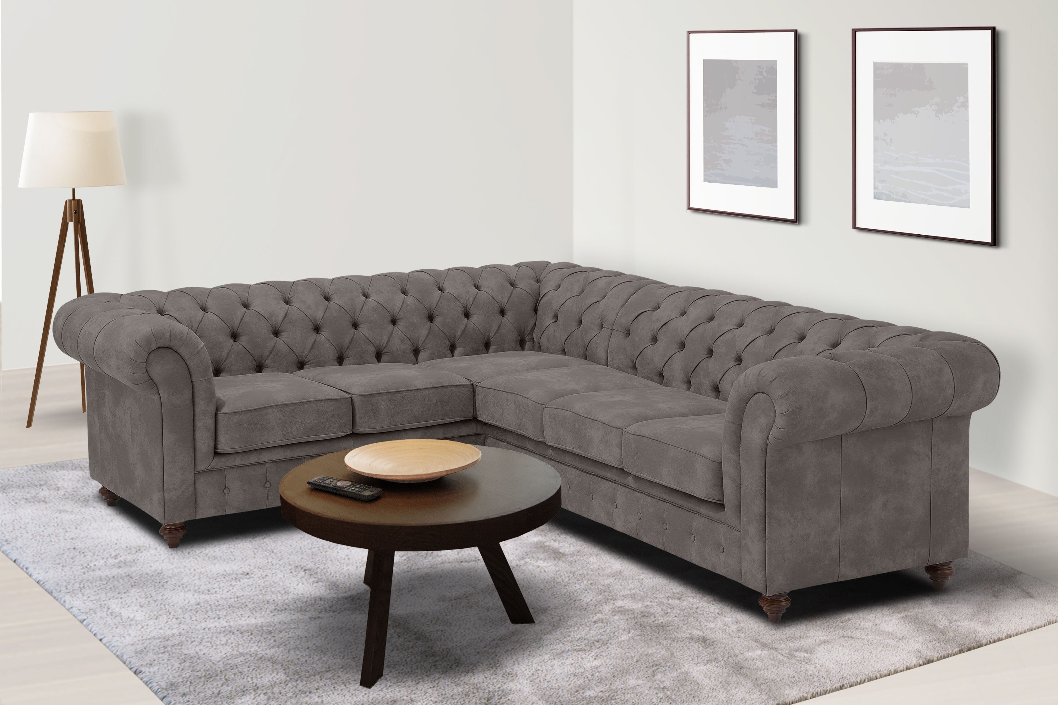Home affaire Chesterfield-Sofa Chesterfield Ecksofa, auch günstig online kaufen