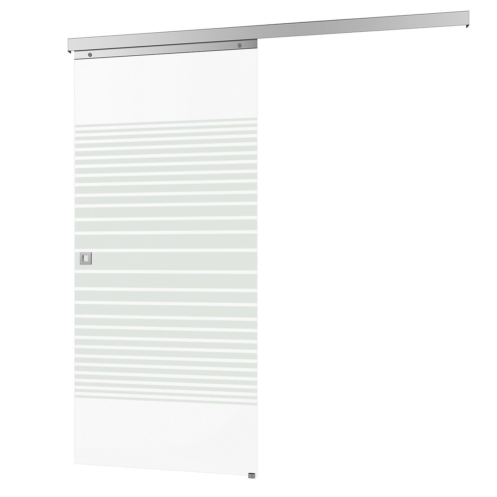inova wohnen Glasschiebetür Streifen Dekor 88 x 203,5 cm, Komplett Set mit Schienensystem