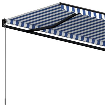 furnicato Markise Manuell Einziehbar 600x350 cm Blau und Weiß