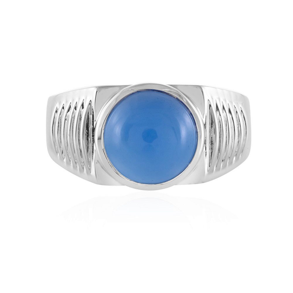Cavill Silberring Cavill Ring aus 925 Sterling Silber, 5,96 ct blauer Chalzedon (1-tlg)