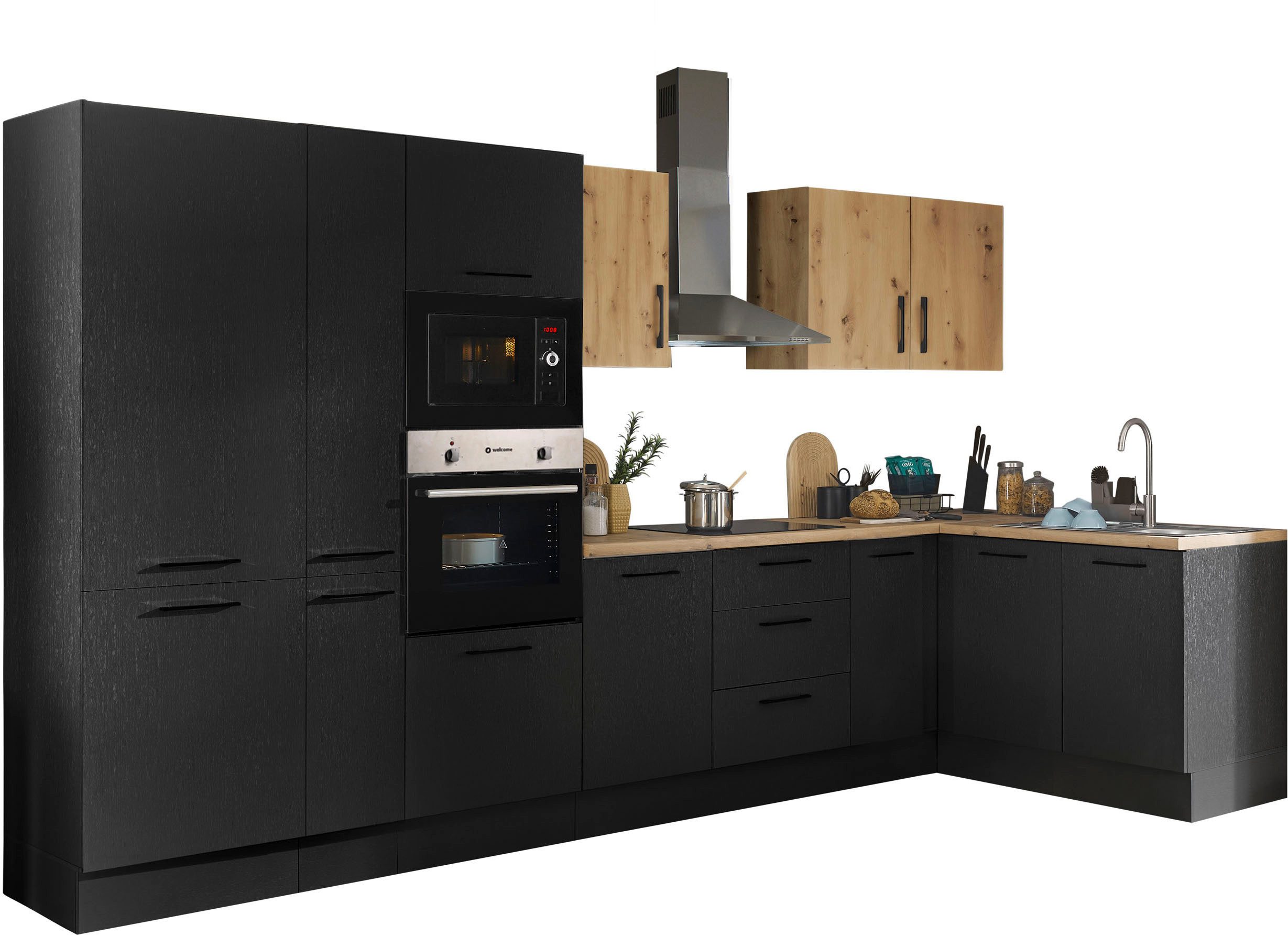 BASIC by Balculina Winkelküche Turin, Stellbreite 360x175 cm, wahlweise mit E-Geräten