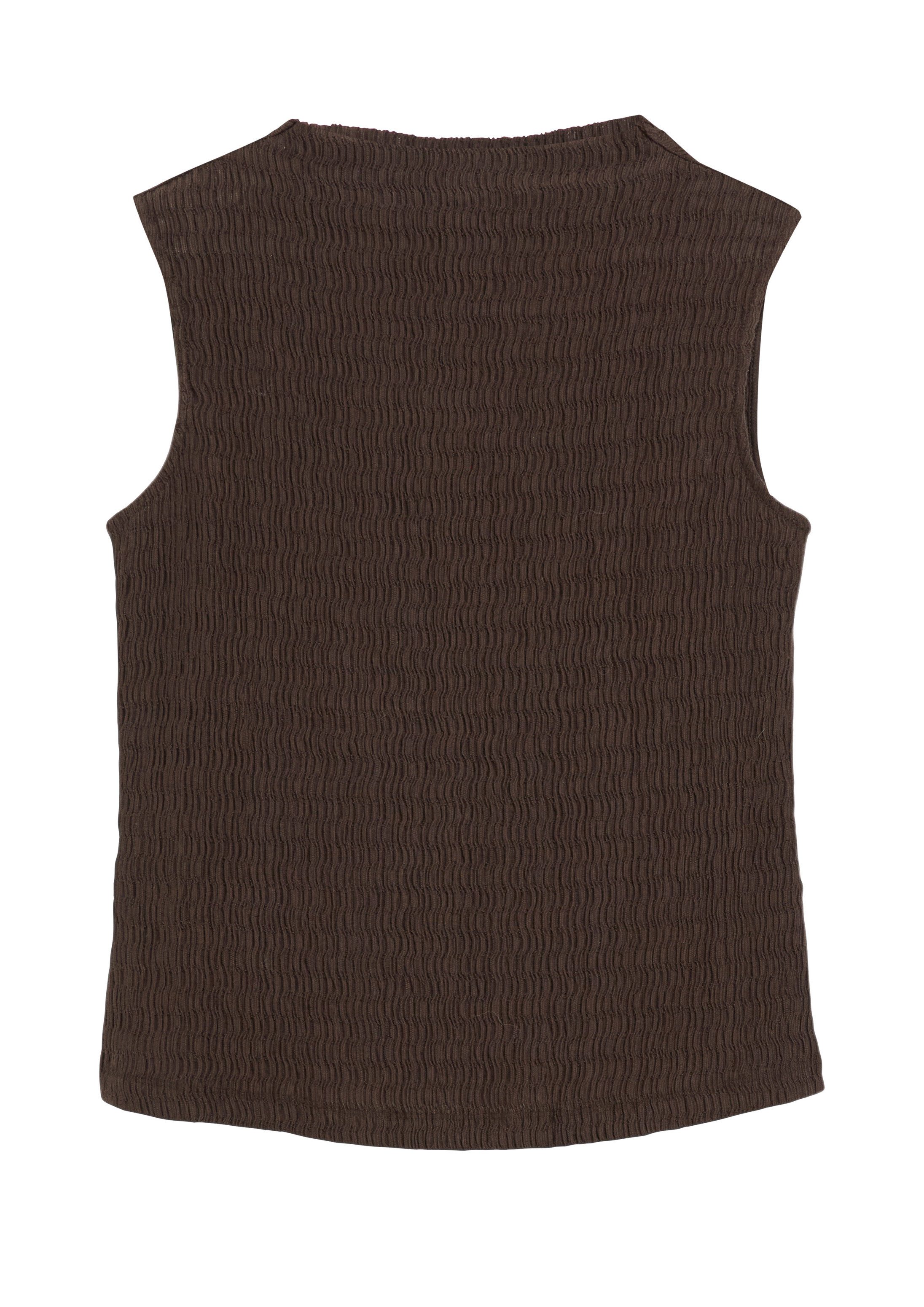comma Muskelshirt T-Shirt Strukturiertes Top mit leichtem Mockneck