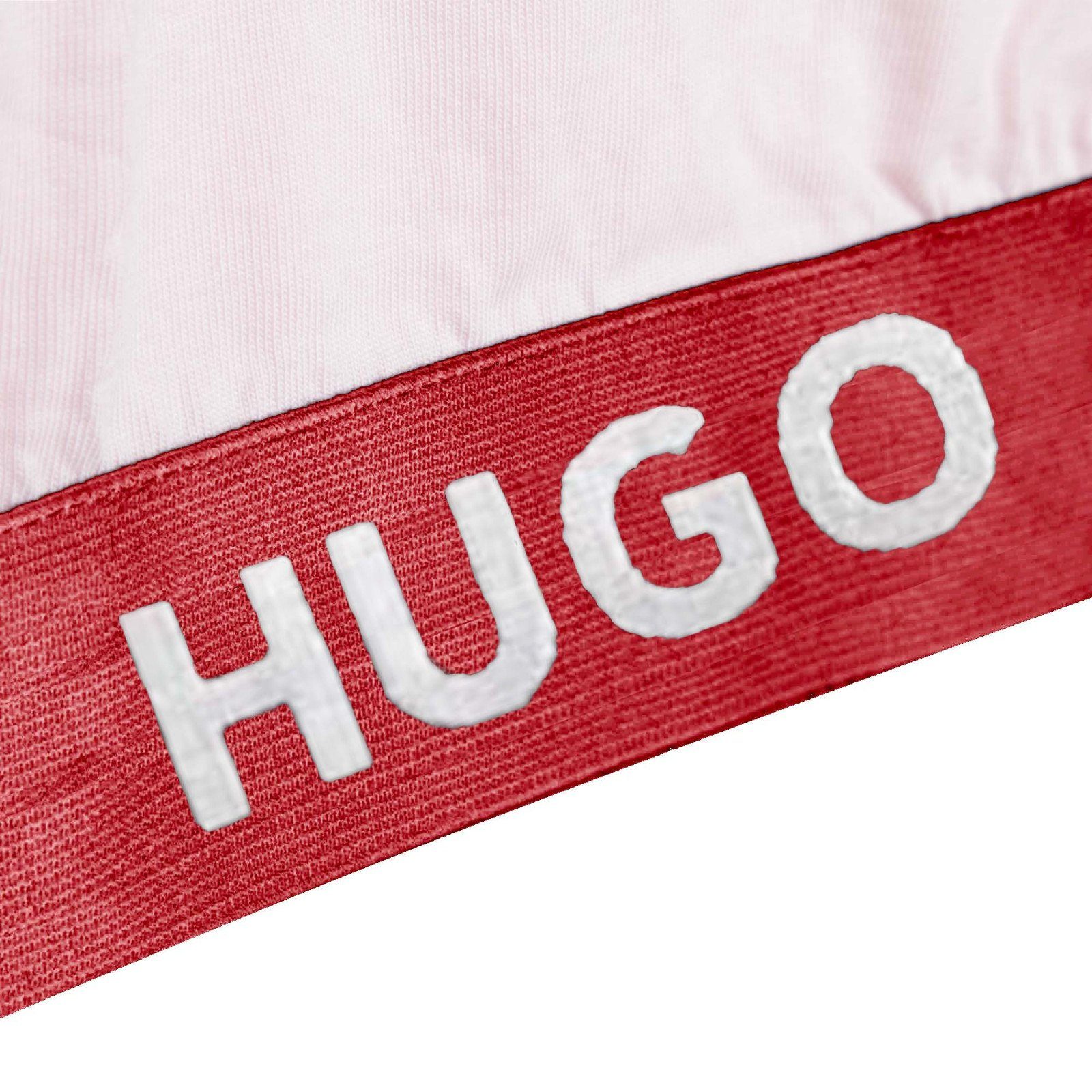 Logo HUGO Print-Shirt T-Shirt HUGO hellrosa Print Kids mit Mädchen