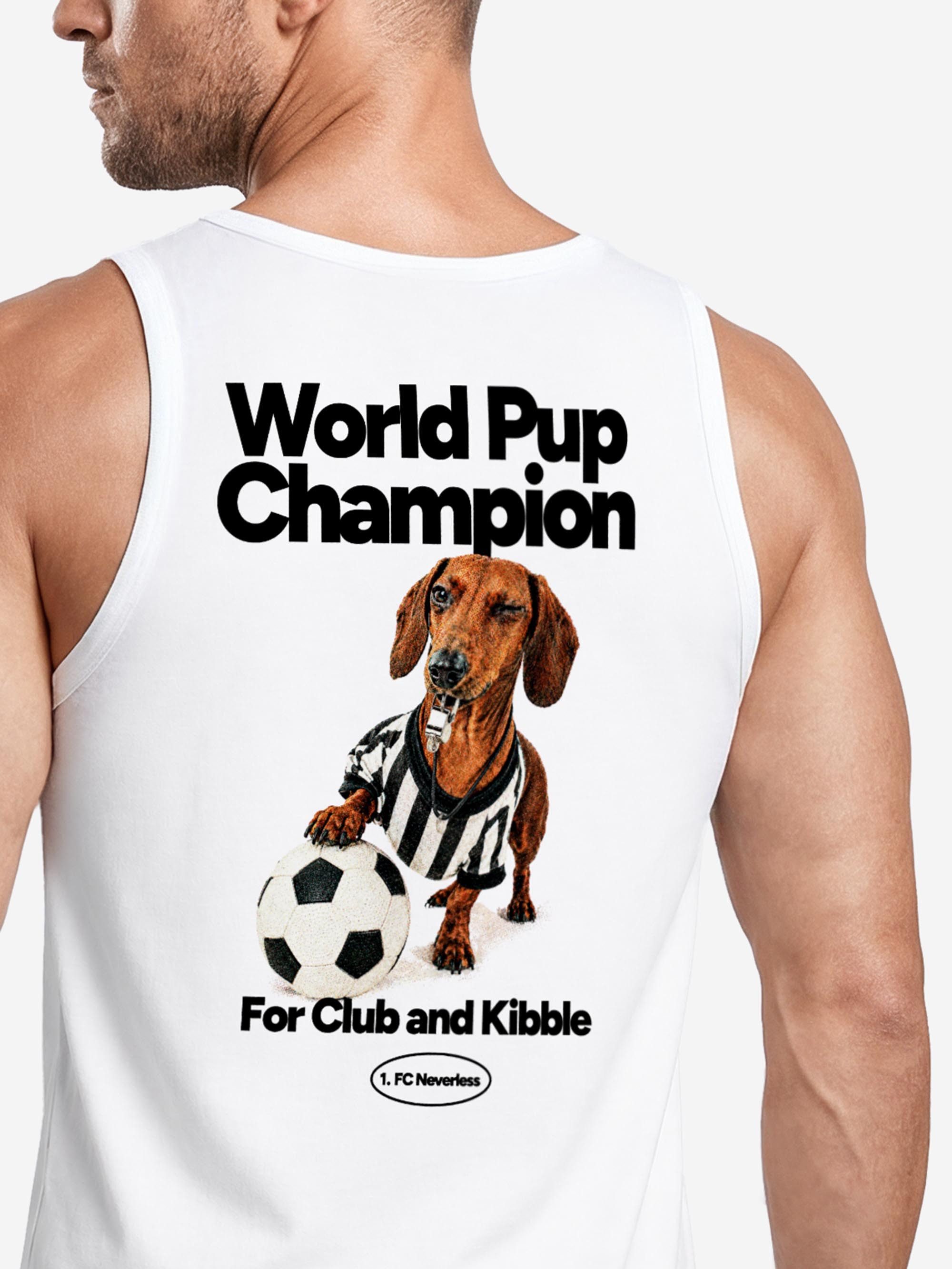 Neverless Tanktop Tanktop Herren mit Grafik-Print - Fussball Design Soccer Dackel - mit Print