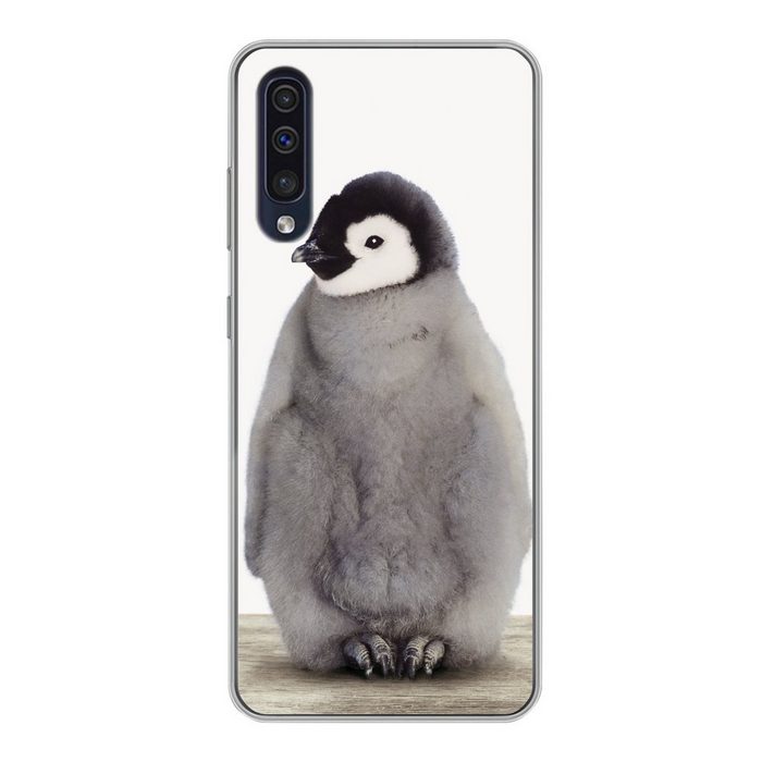 MuchoWow Handyhülle Kinder - Pinguin - Grau - Tiere - Mädchen - Jungen Handyhülle Samsung Galaxy A30s Smartphone-Bumper Print Handy