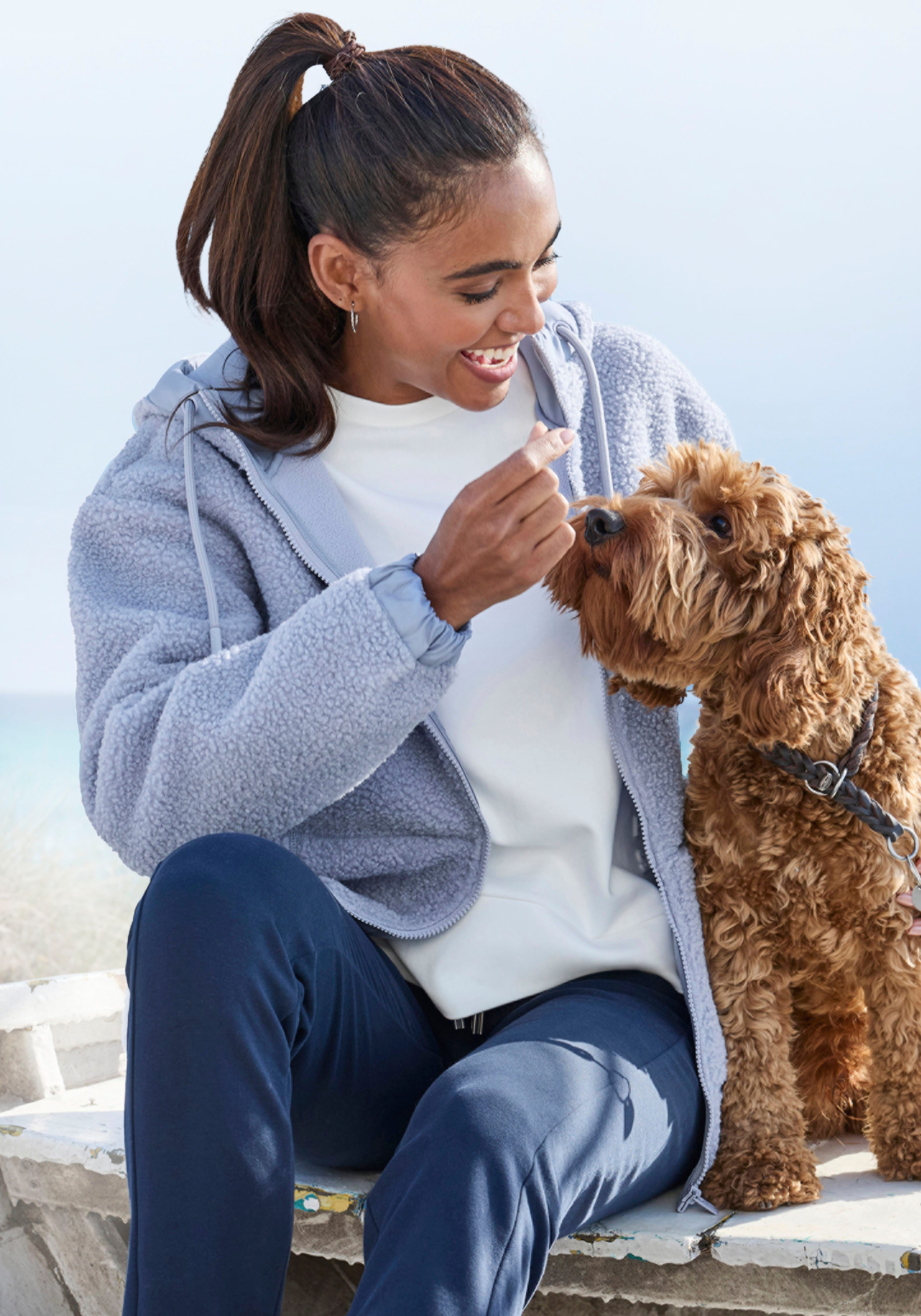 Elbsand Fleecejacke mit Kapuze