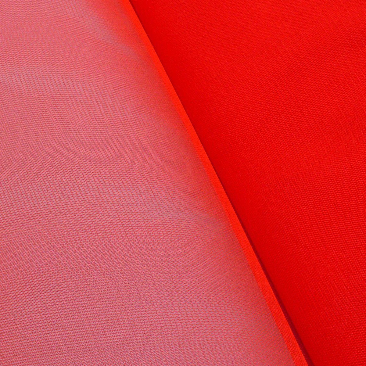 Stoff Kreativstoff Tüll Polyester neon orange 1,4m Breite