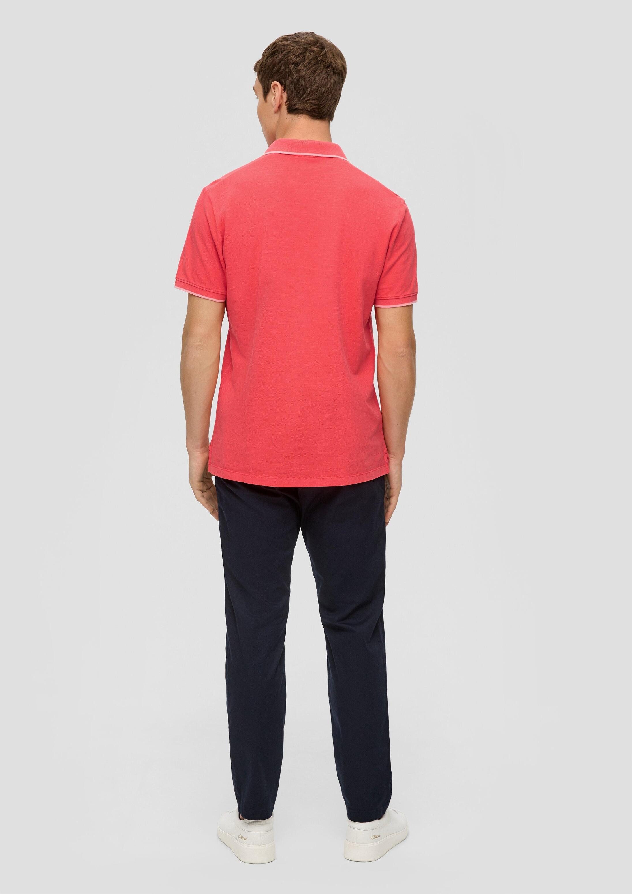 s.Oliver Kurzarmshirt Polo-Shirt Poloshirt mit Piquêstruktur und Logo-Print