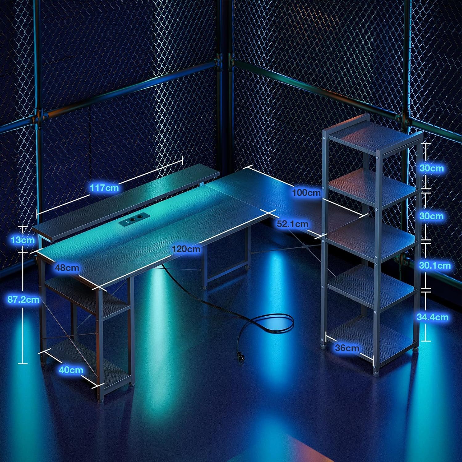 ODK Gamingtisch L Form Gaming Tisch günstig online kaufen