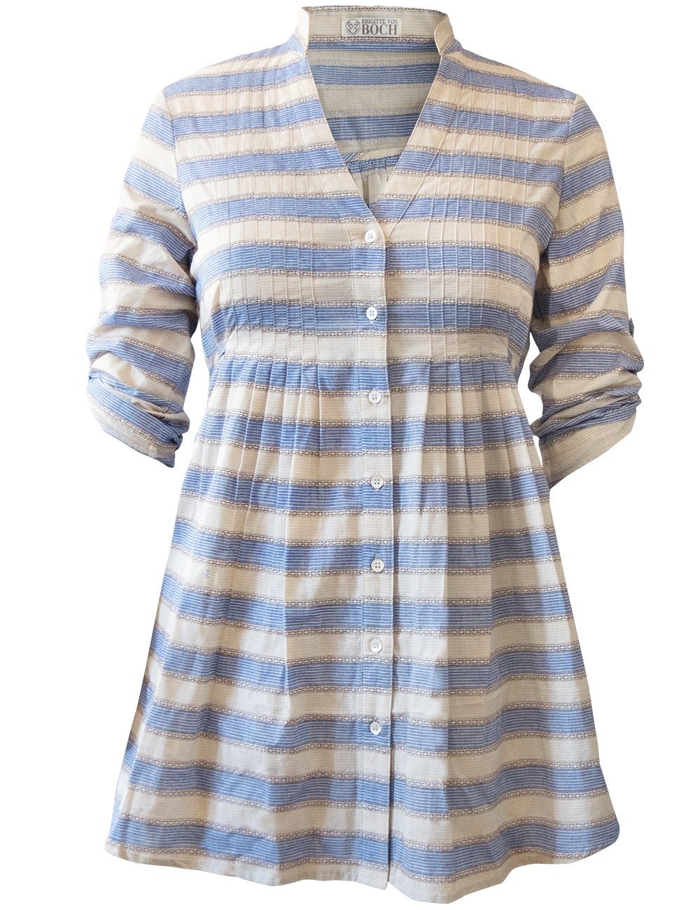 Kaftan Ios Tunika beige/blau gestreift