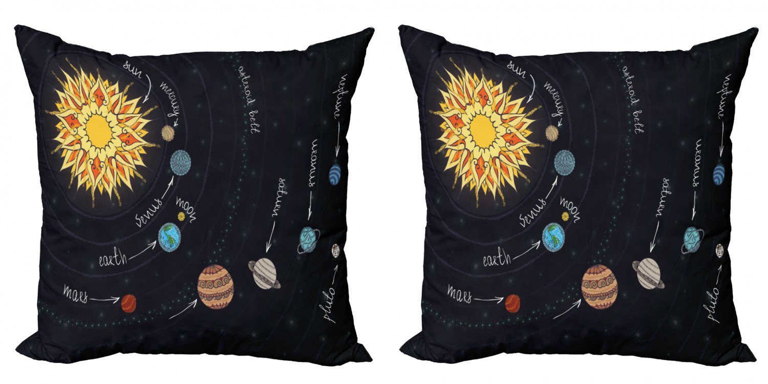 (2 Modern Mandala Kissenbezüge Digitaldruck, Sonnensystem Galaxy Stück), Accent Abakuhaus Doppelseitiger