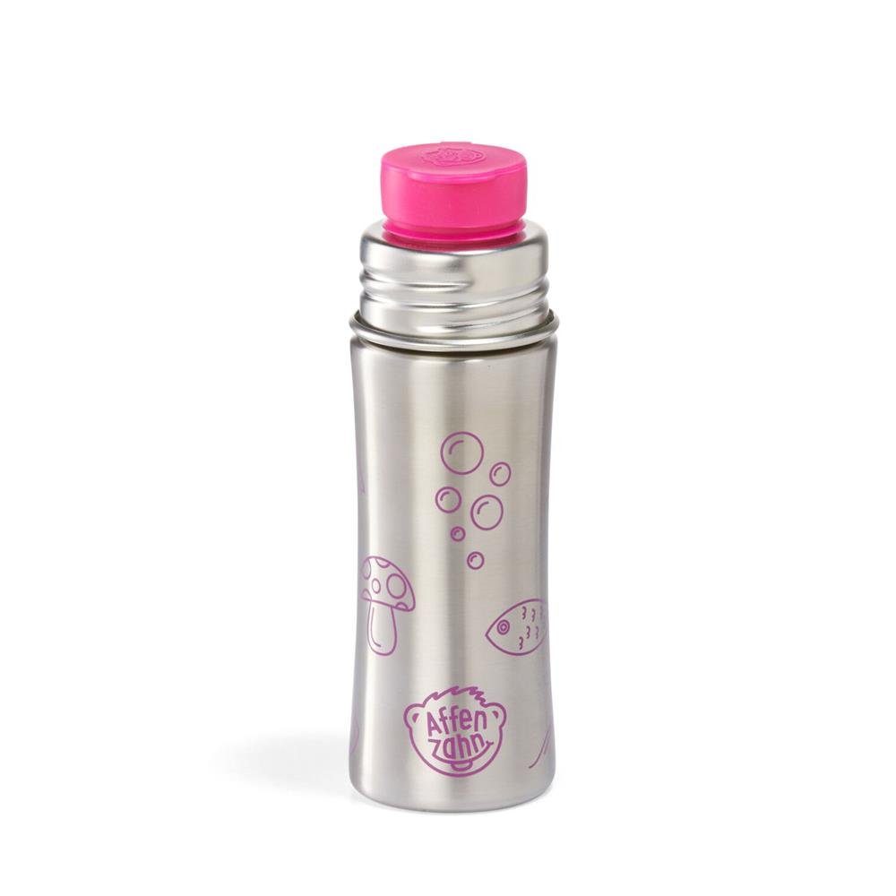 Affenzahn Trinkflasche Eule, 375 ml, aus Edelstahl, Pink, Wasserflasche für Kinder | Geschirr-Sets
