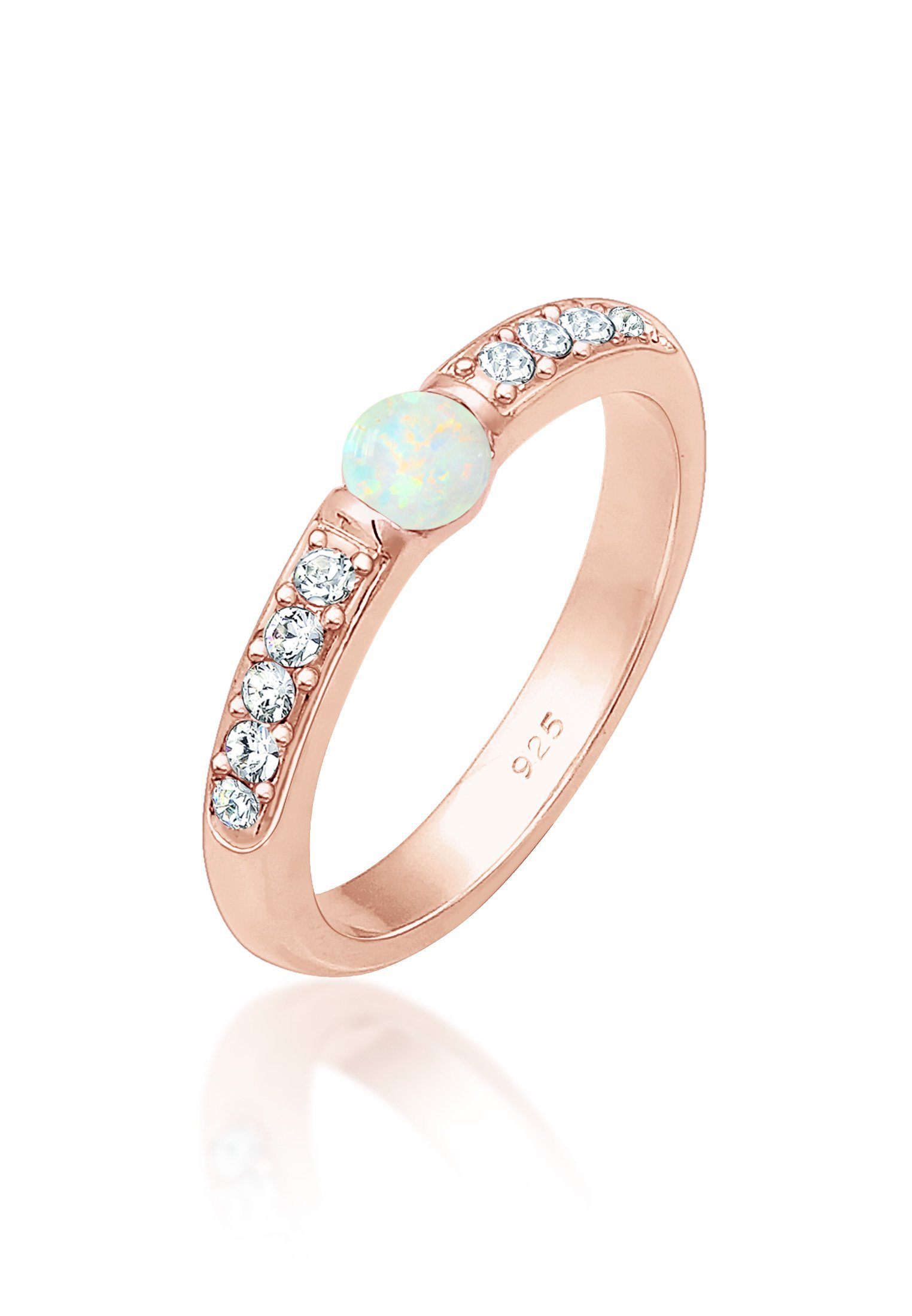 Elli Premium Verlobungsring Opal Kristalle 925er Sterling Silber Rosegold
