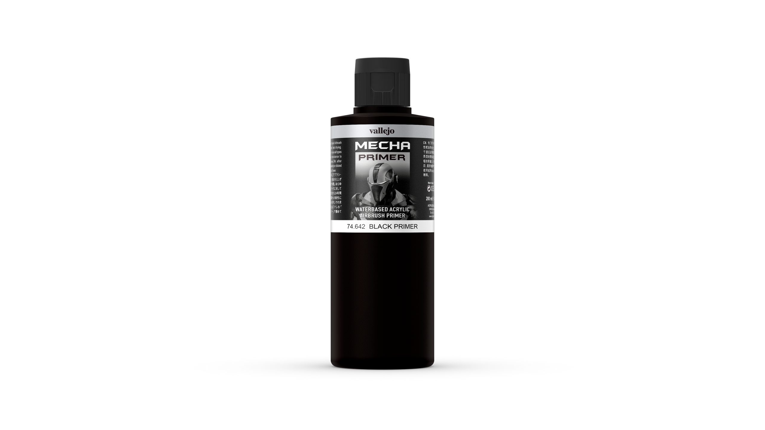 Bastelnaturmaterial Vallejo Mecha Color 642 Primer Black 200ml Airbrushfarbe, (1-tlg)