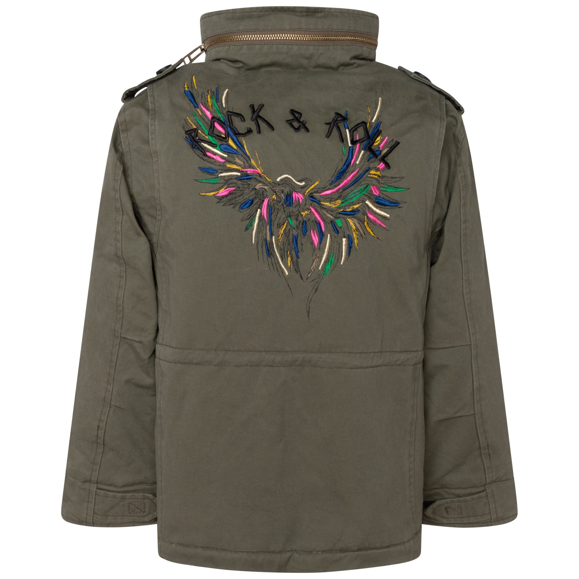 ZADIG & VOLTAIRE Parka Zadig & Voltaire Parka Jacke khaki oliv wasserabweisend Rückenmotiv