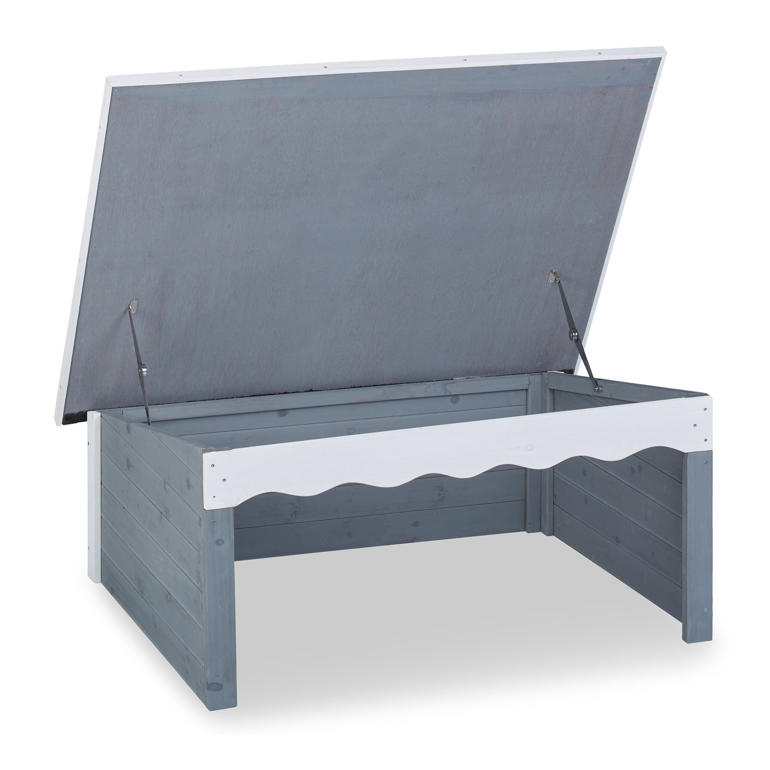 relaxdays Mähroboter-Garage Holz, BxTxH: 108x82x46 cm grau|schwarz