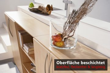 bümö Aktenschrank basic Aktenschrank - 3 Ordnerhöhen Dekor: Weiß/Asteiche