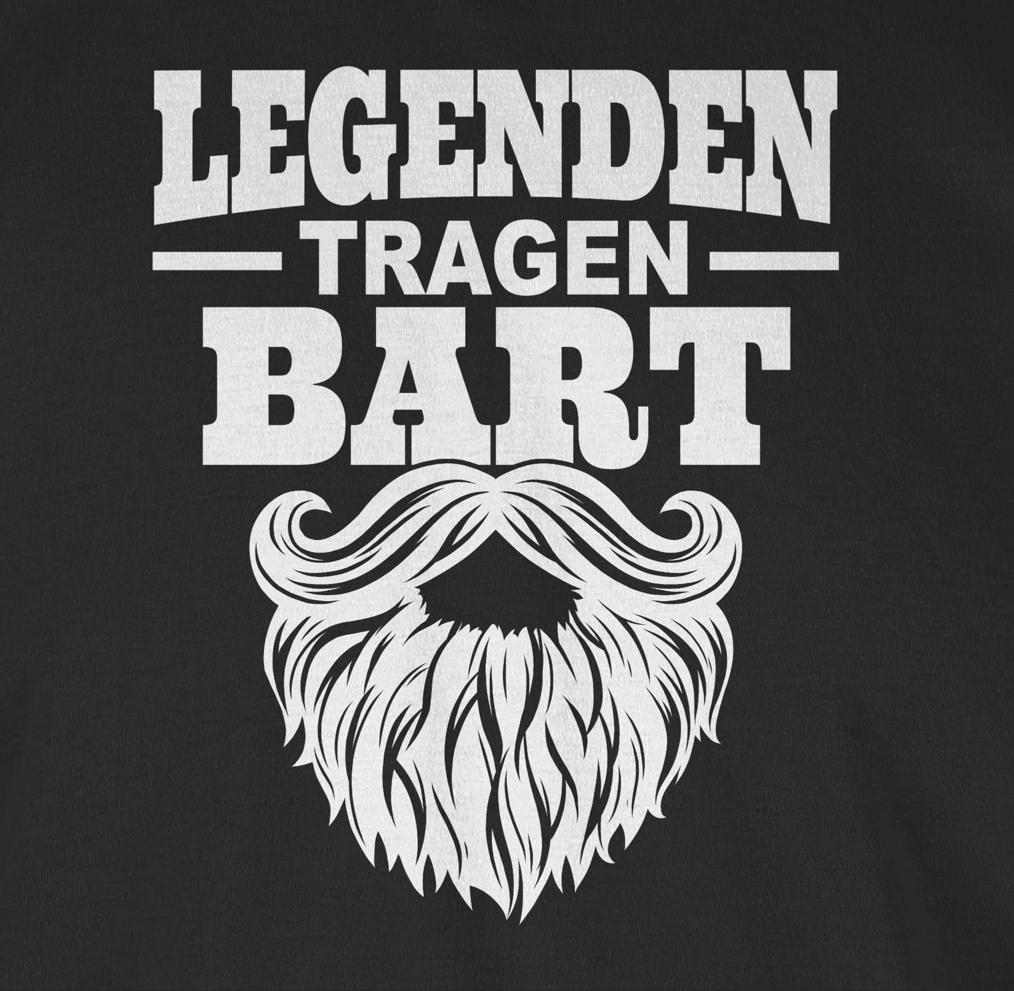 Shirtracer T-Shirt Sprüche weiß mit 01 Schwarz Statement tragen Bart Spruch Legenden