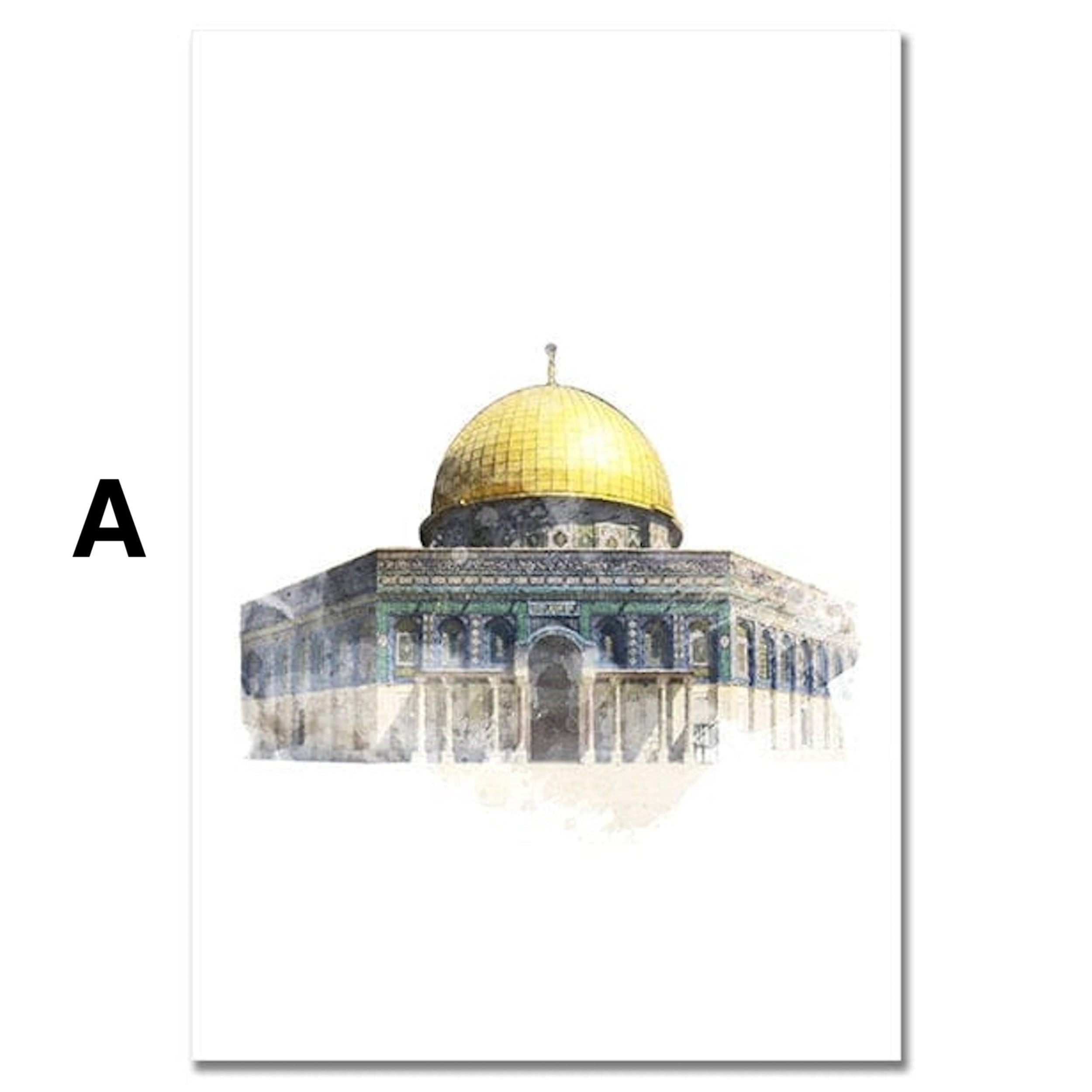 JUSTGOODMOOD Poster Al Aqsa Mosche Kaaba Wandbilder Wohnzimmer Schlafzimmer Deko Print Bil, C (1 St) – Bild 3 von 5