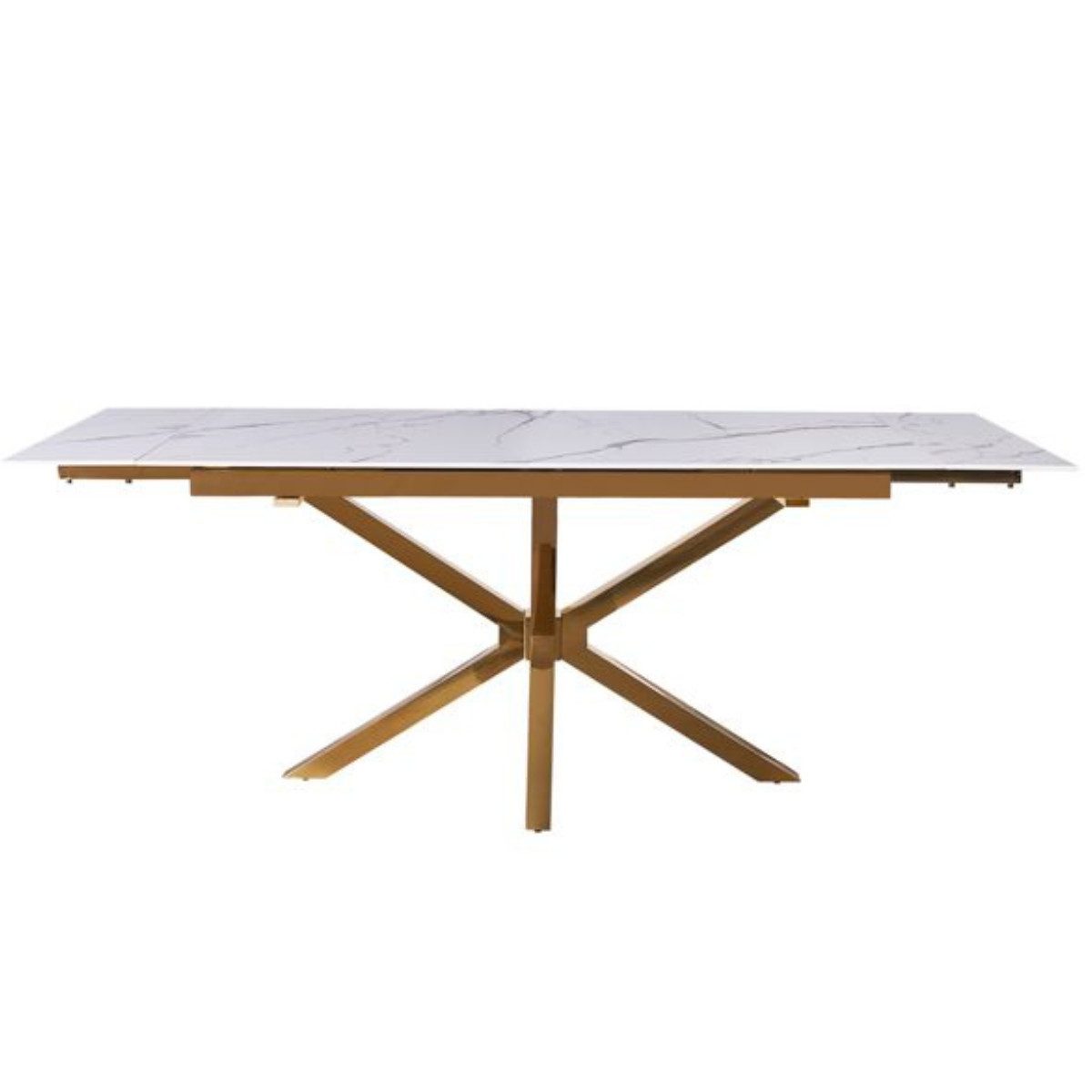 alesvelt Esstisch Terni edel geformte Tischbeine Marmor Optik aufklappbar 180-240cm (1-Tisch), 180/240 x 90x 76 cm aufklappbar