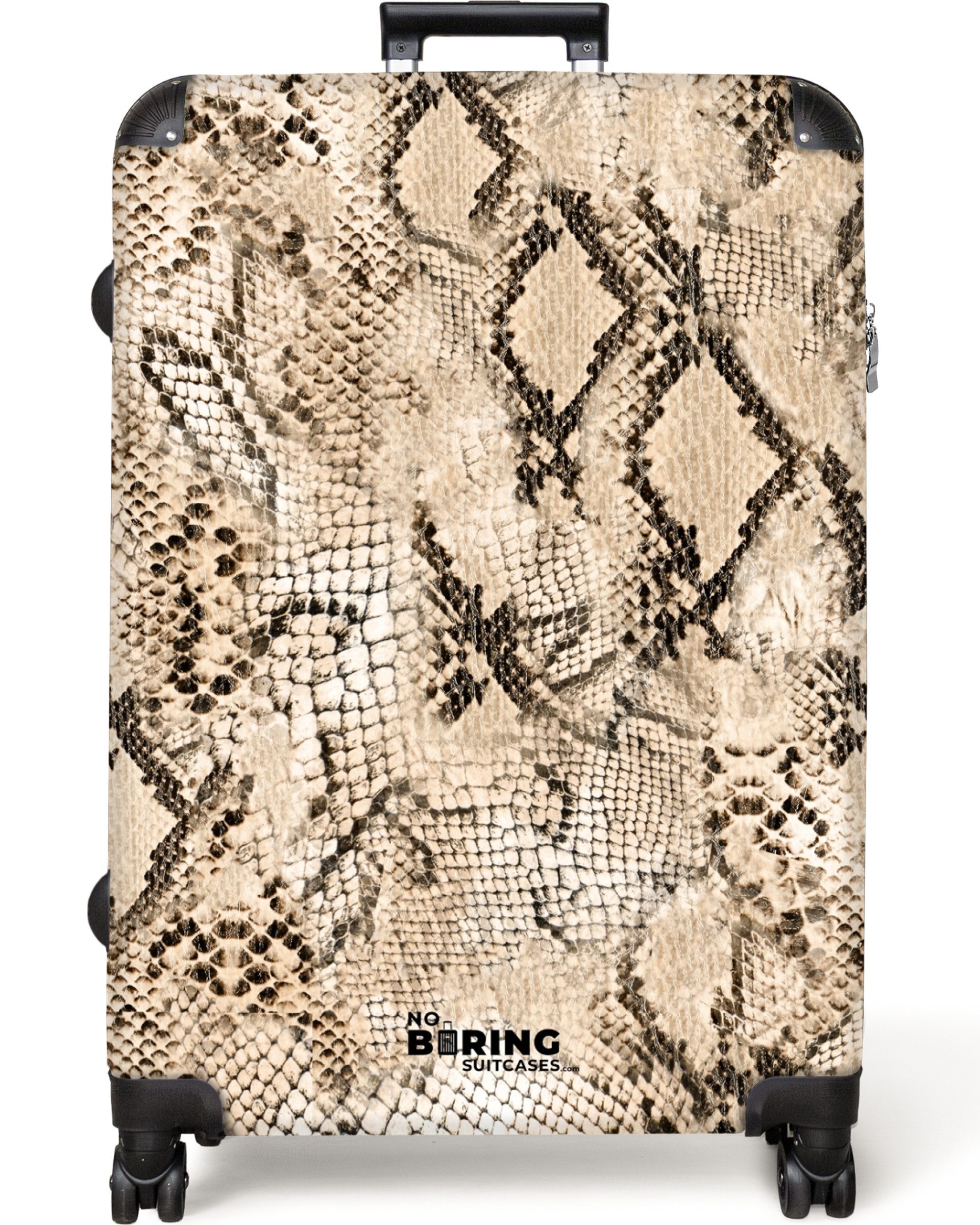 NoBoringSuitcases.com© Hartschalen-Trolley Schlangendruck - Beige 77 günstig online kaufen