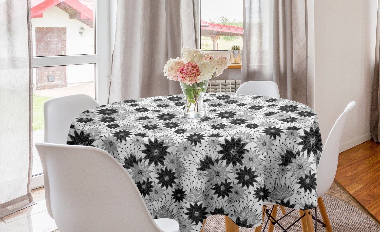 Esszimmer Kreis Tischdecke Küche Tischdecke Abdeckung Abakuhaus Blumen-Brautblumen Jahrgang für Dekoration,