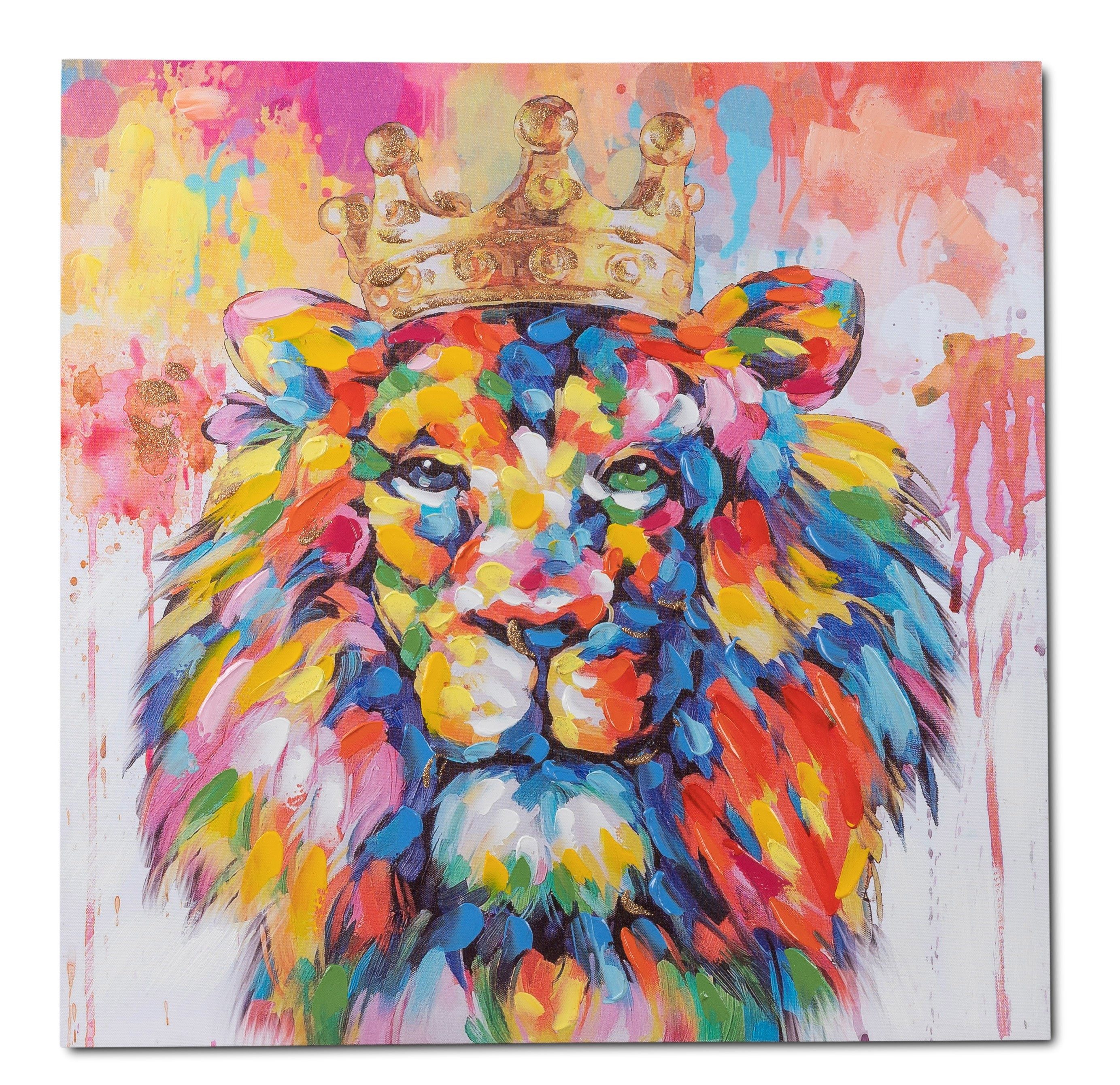 formano Wandbild COLORS, Löwe, Höhe: 60cm, Farbe: Mehrfarbig, Motiv: Löwe