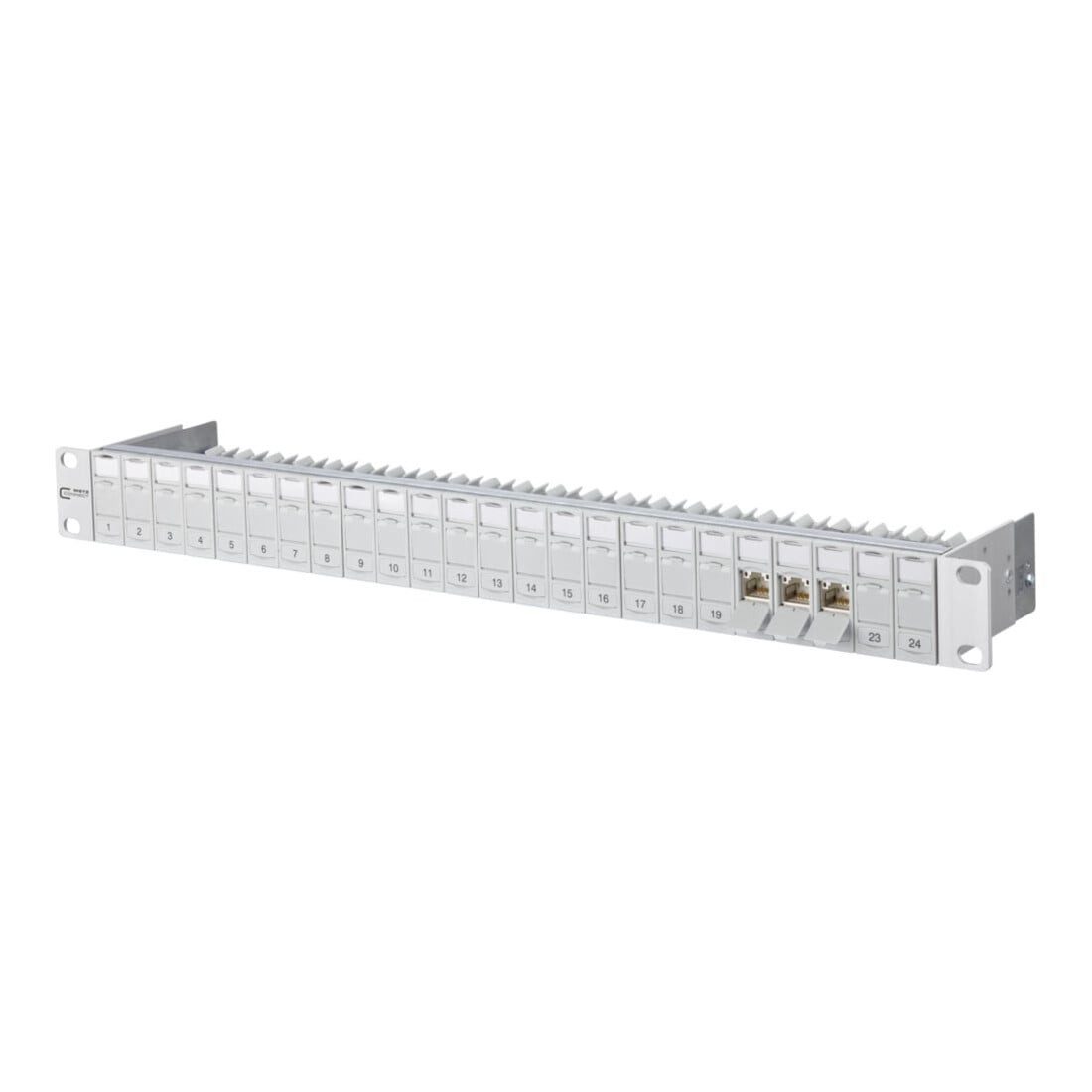 Metz Connect Metz Connect Patchfeld C6Amodul 24Port 1HE RAL7035 bestückt TN C6Amod- Installationskabel
